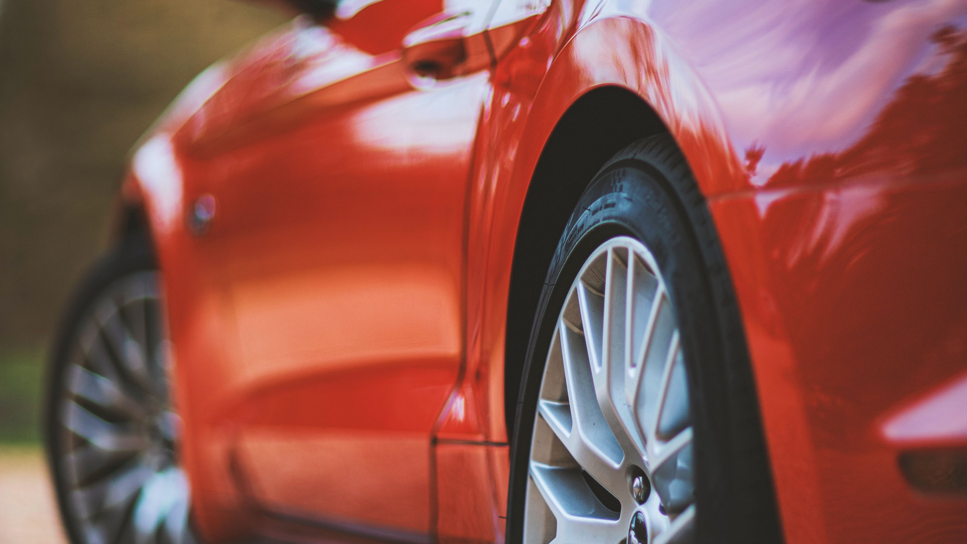 car, wheel, red, 4k, HD Wallpaper