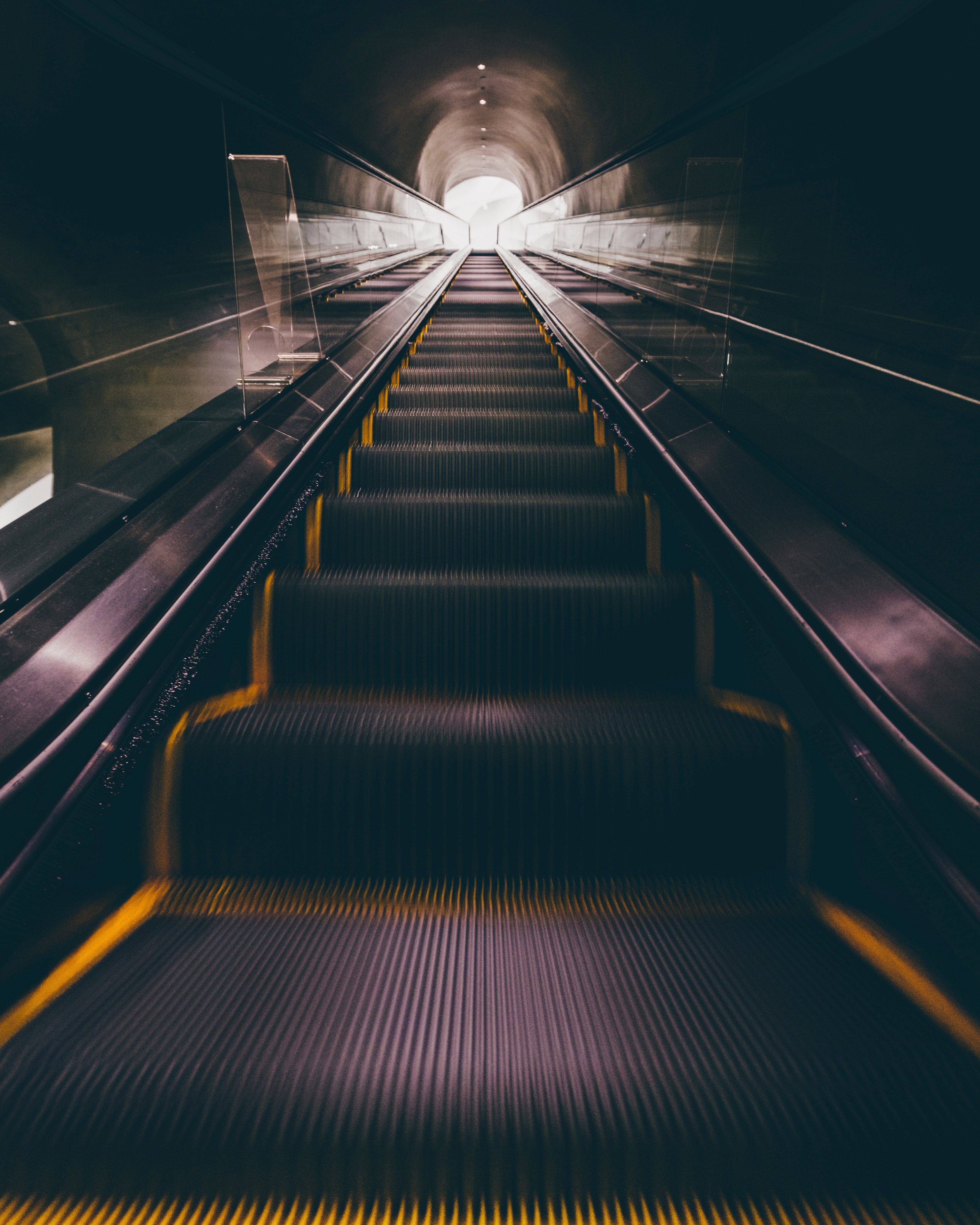 escalator stairs steps and tunnel hd, 4k, Phone HD Wallpaper