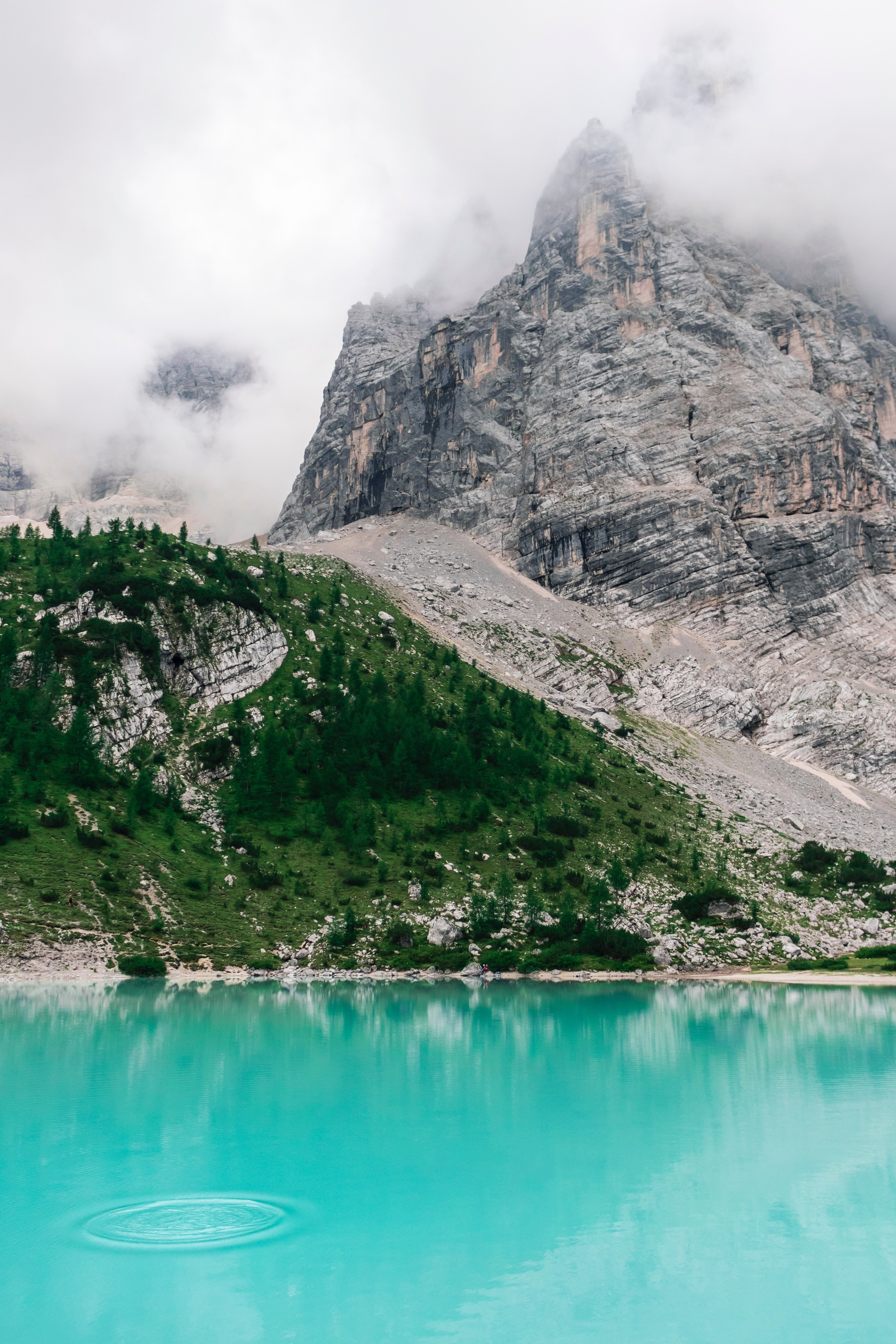 mountain cloud water and lake hd, 4k, Phone HD Wallpaper