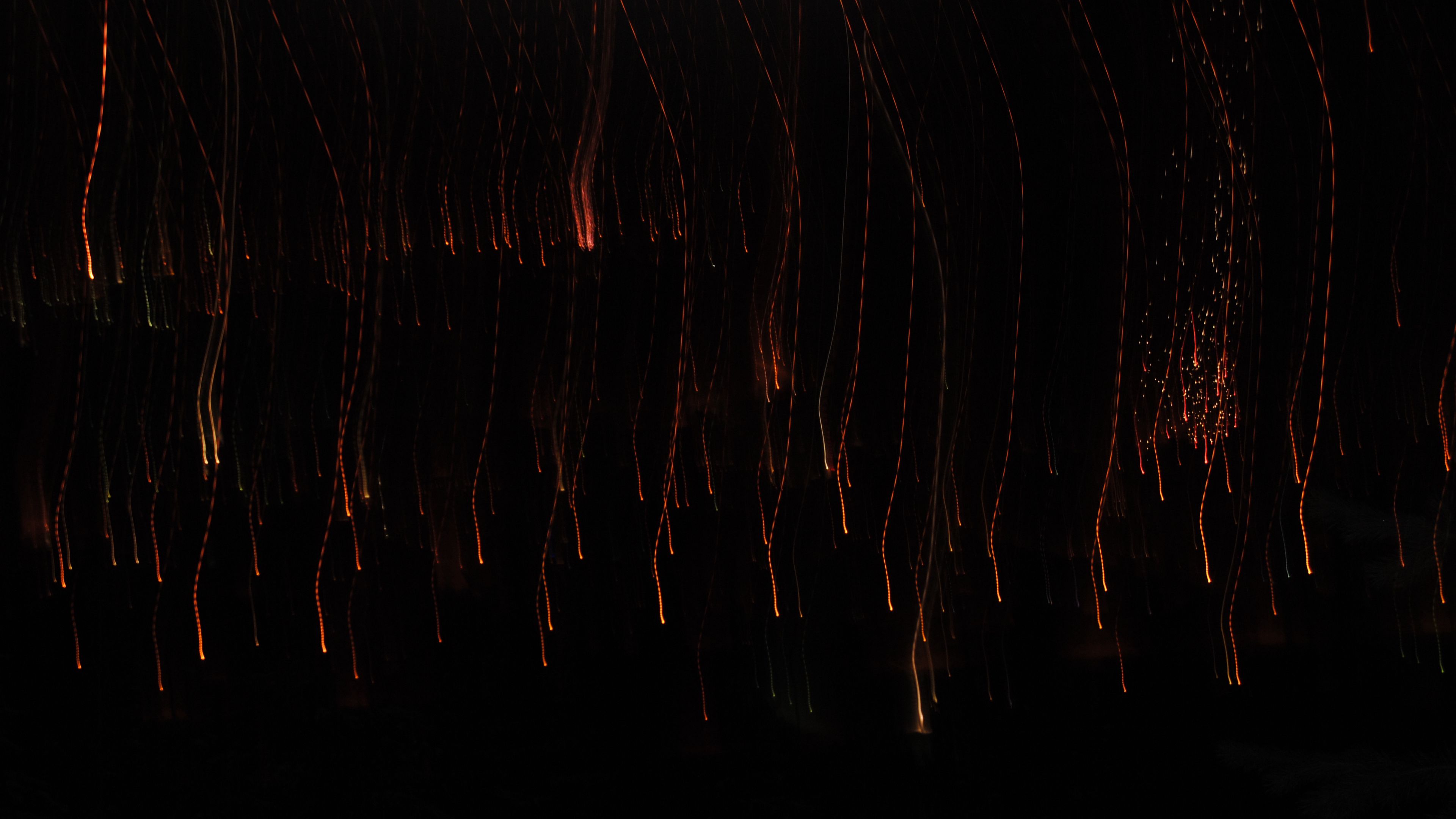 sparks, long exposure, drop, 4k, HD Wallpaper