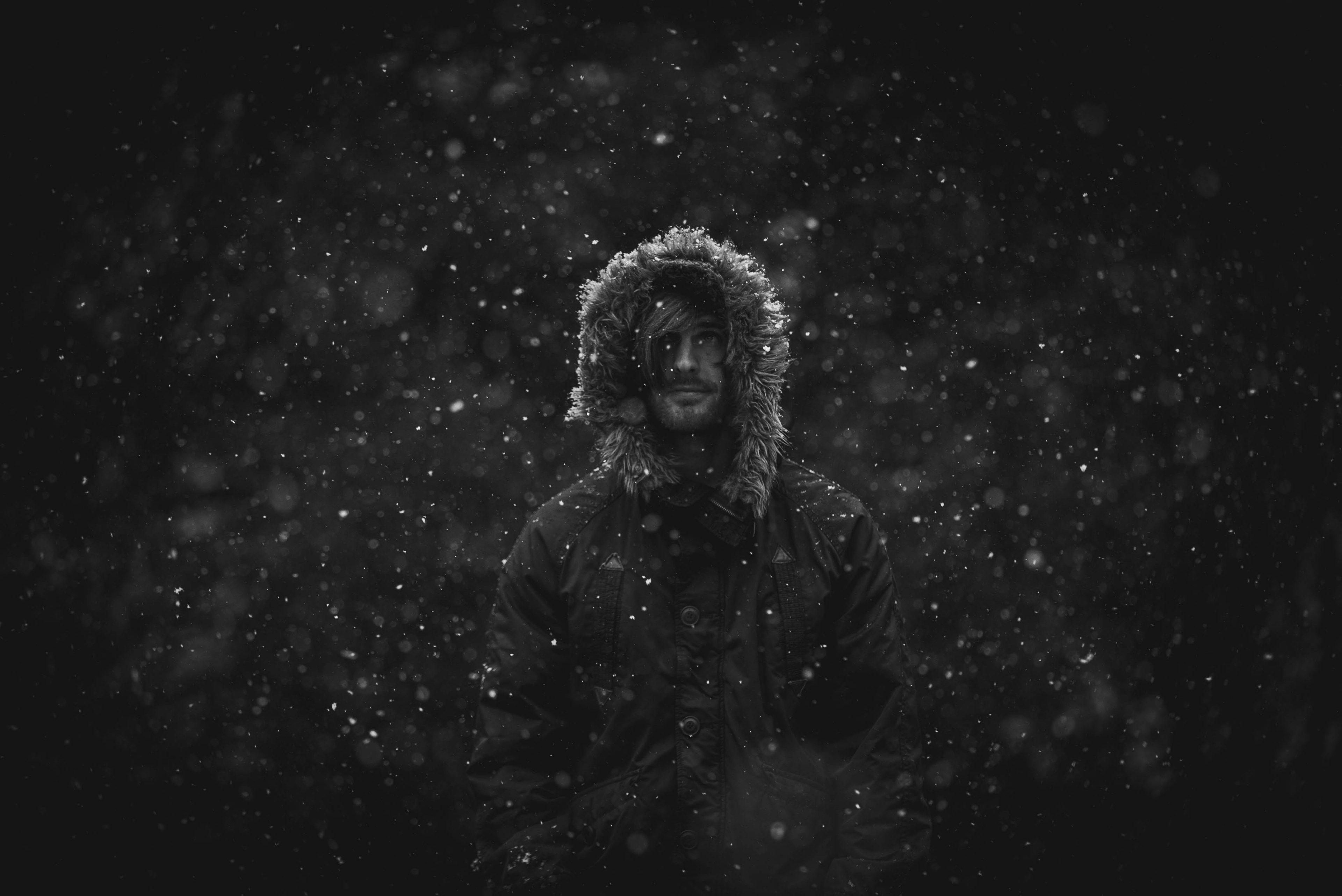 man male snow and snowing 4k, HD Wallpaper