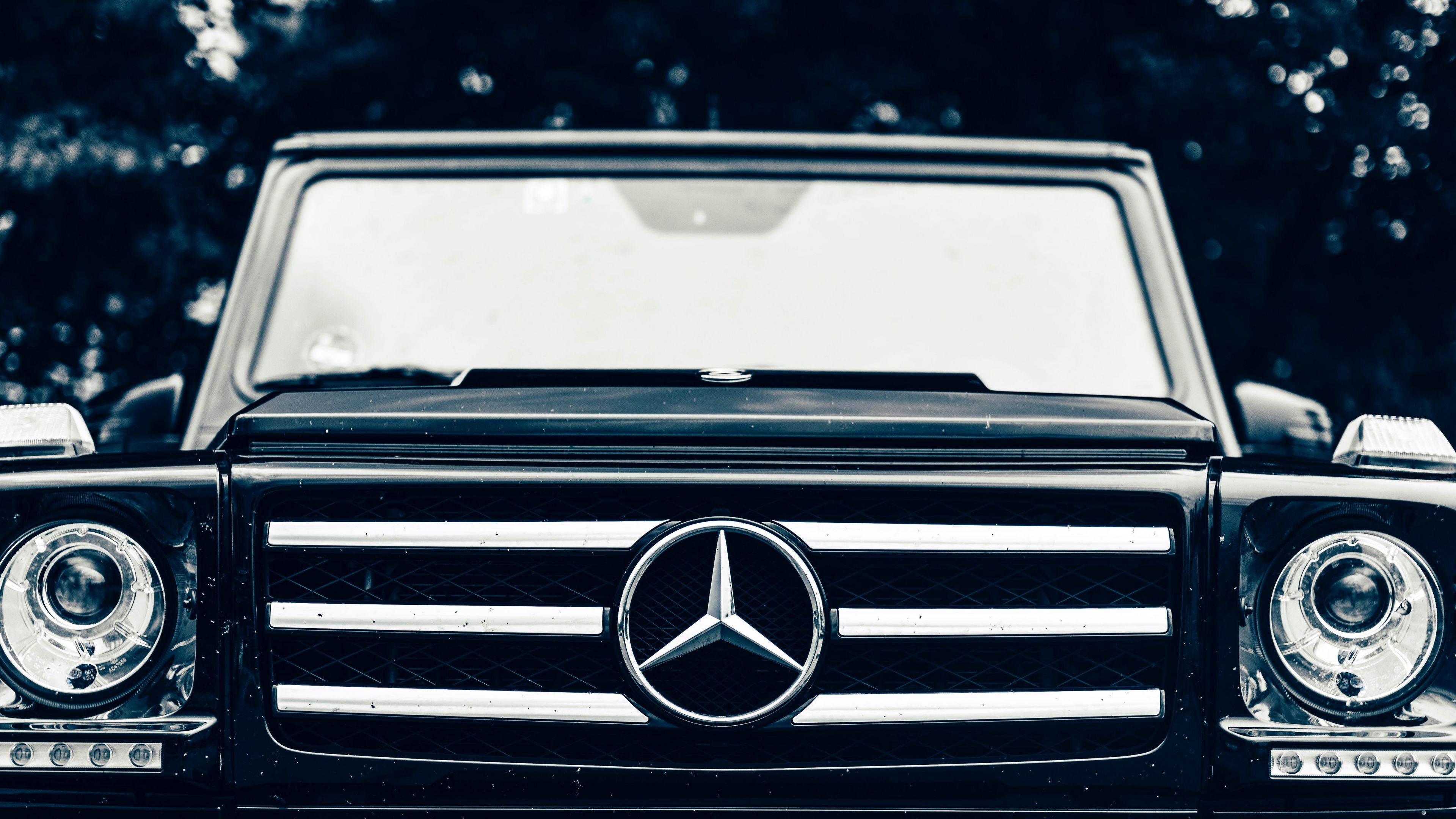 mercedes, suv, car, front view, headlights, 4k, HD Wallpaper