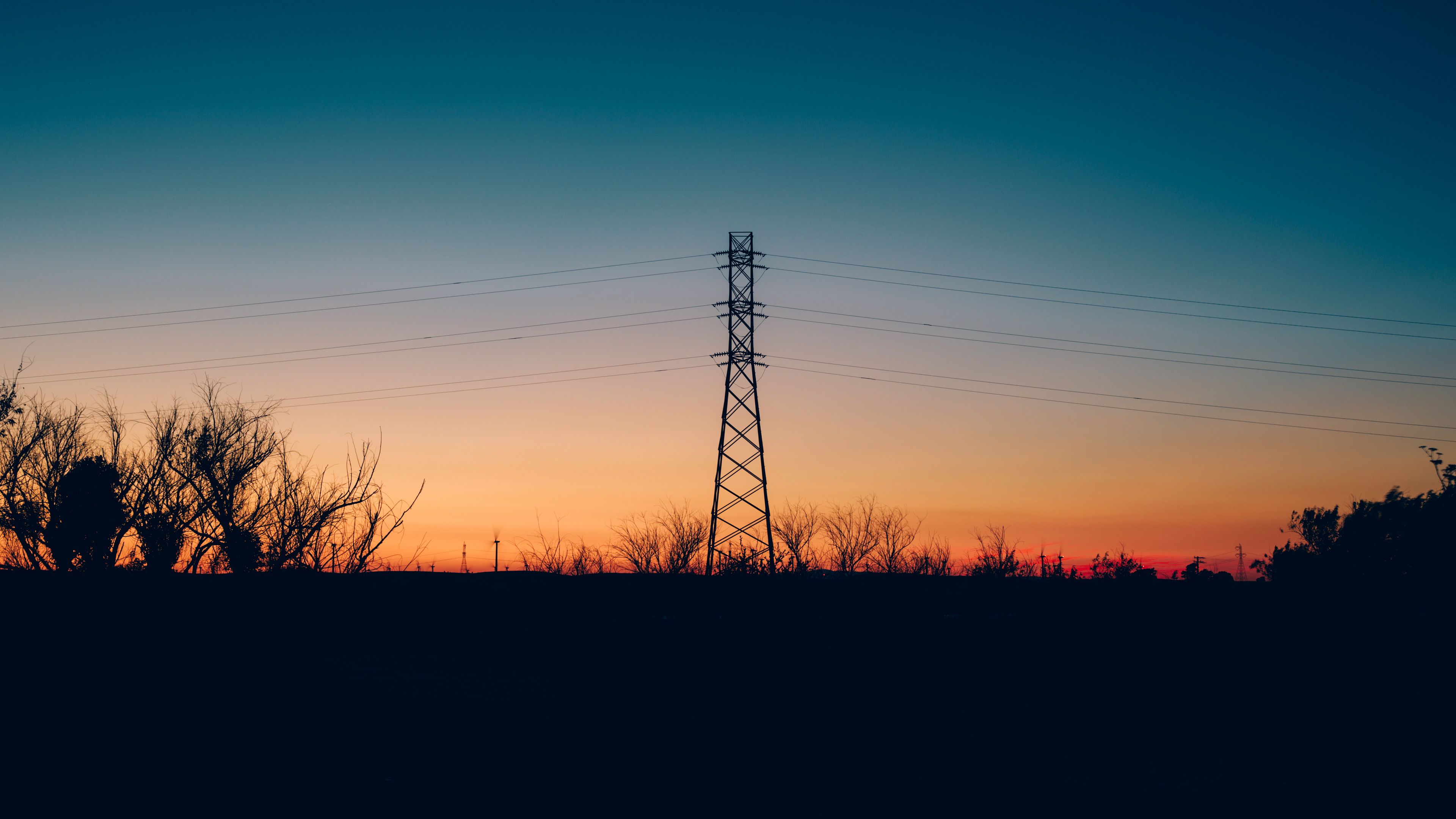 wires, support, anker, evening, 4k, HD Wallpaper