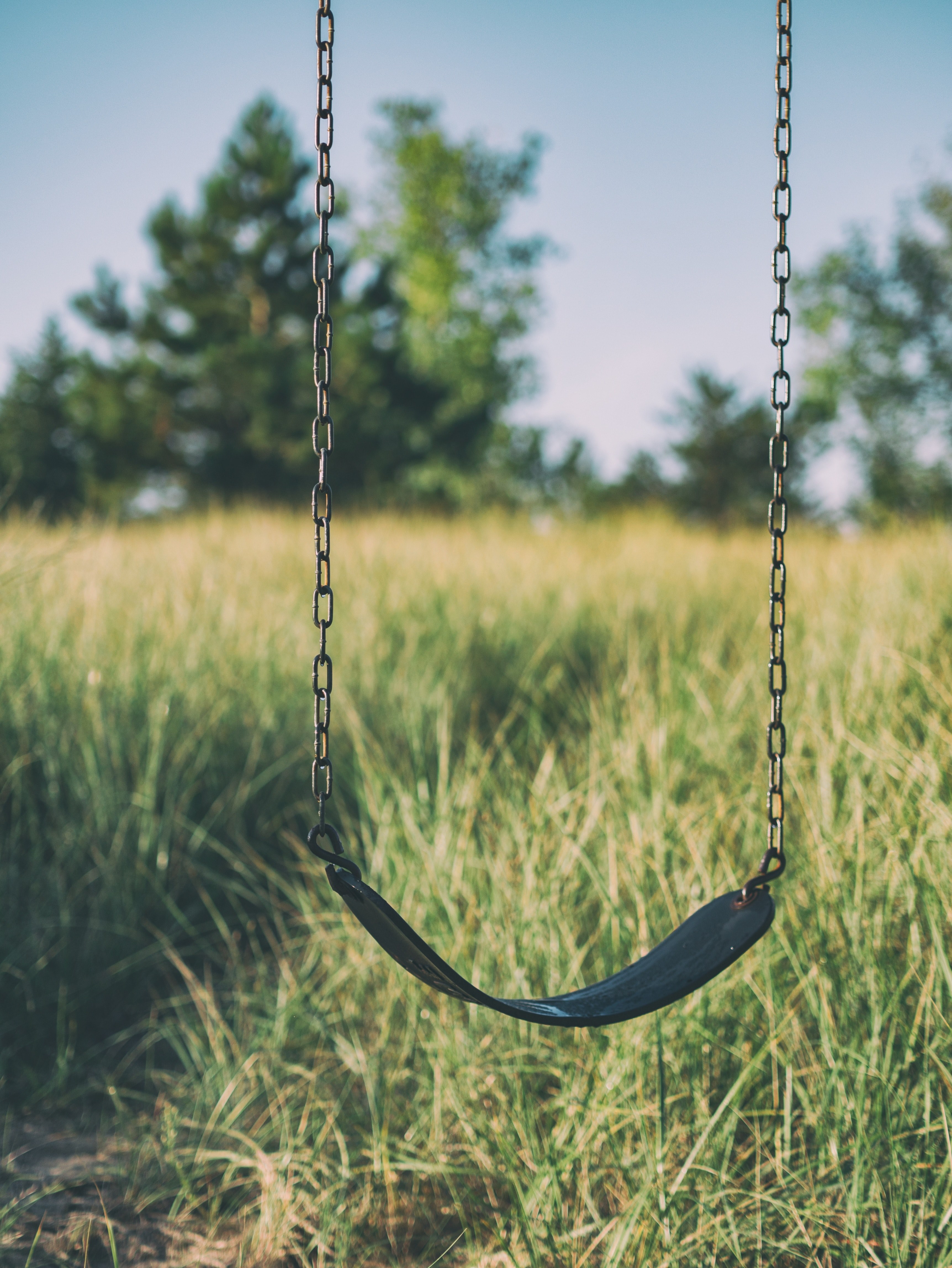 grass swing chain and park hd, 4k, Phone HD Wallpaper