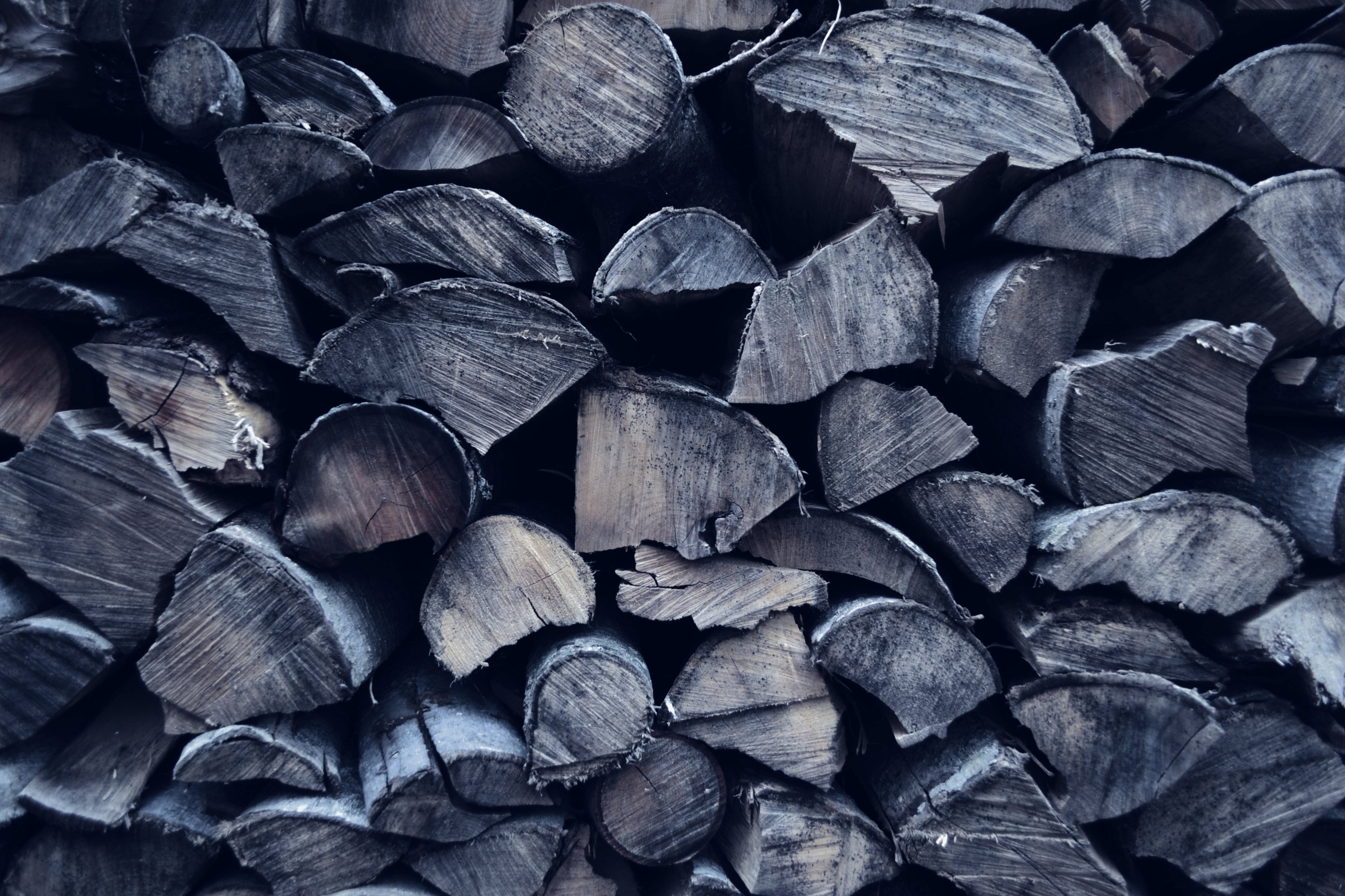 a stack of gray hued lumber, my fathers cut wood_ 4k, HD Wallpaper