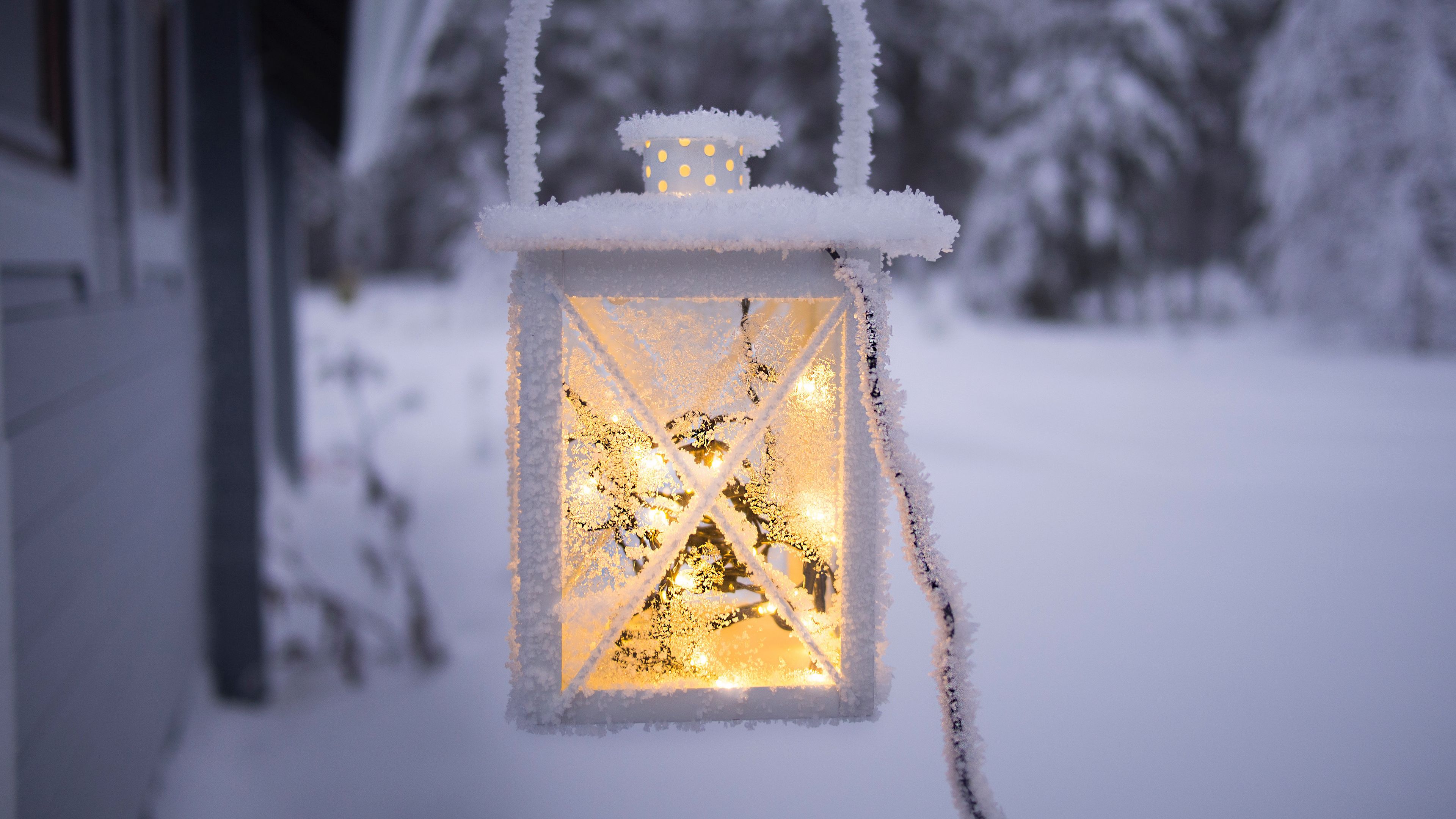 light, frost, snow, 4k, HD Wallpaper