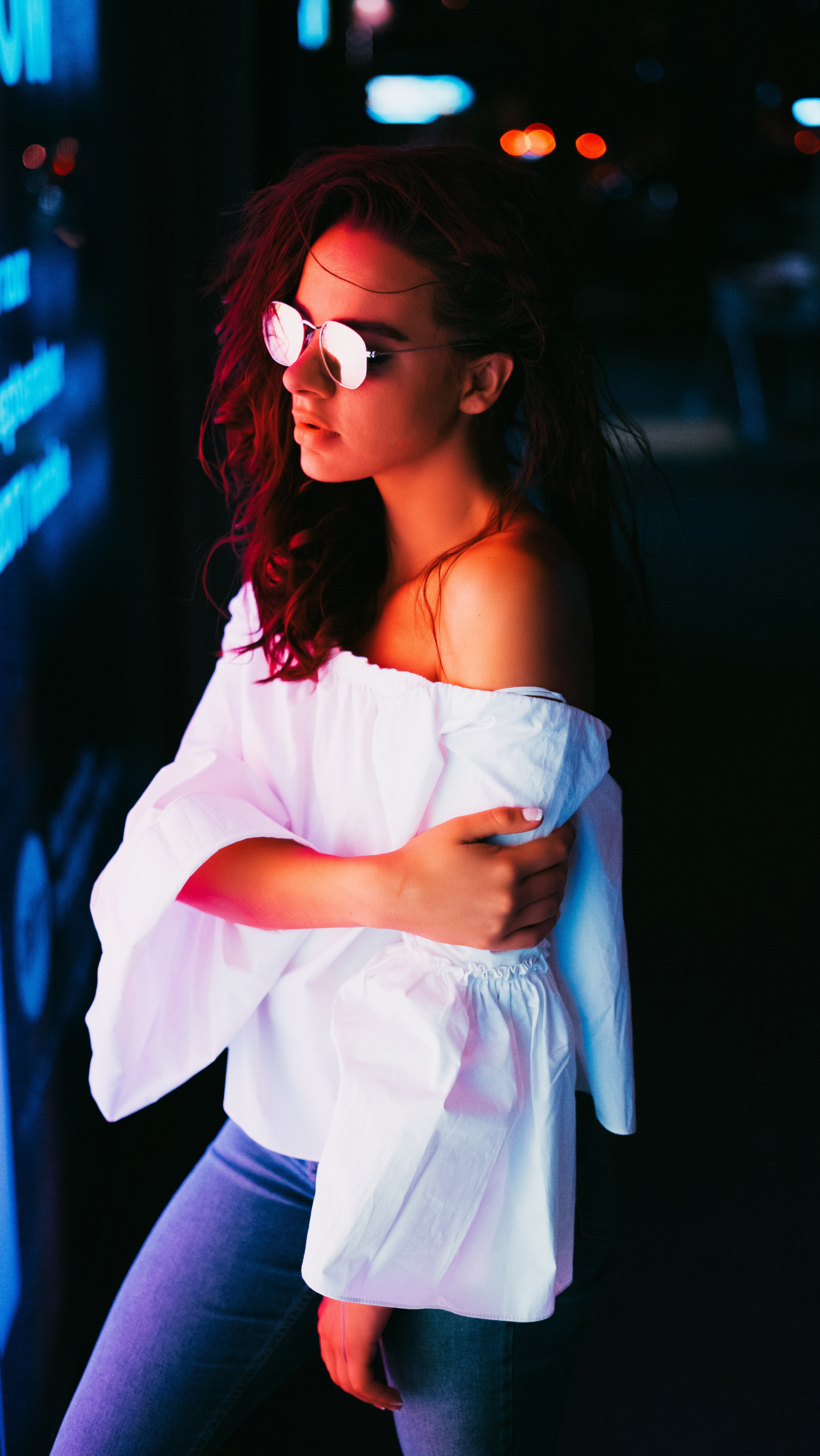 woman female sunglasses and hair hd, 4k, Phone HD Wallpaper