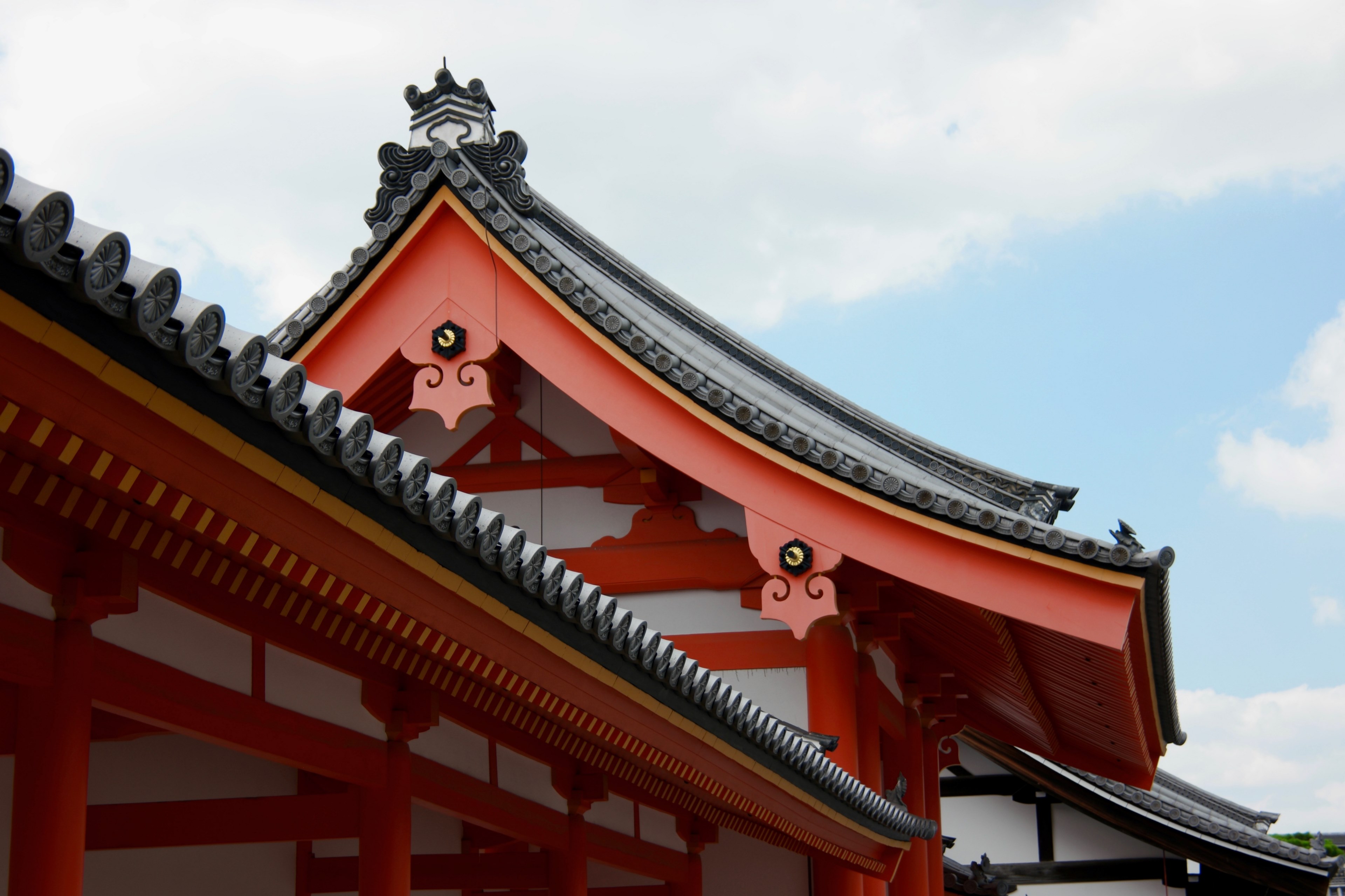 the roof of a temple building, _temple rooftop 4k, HD Wallpaper