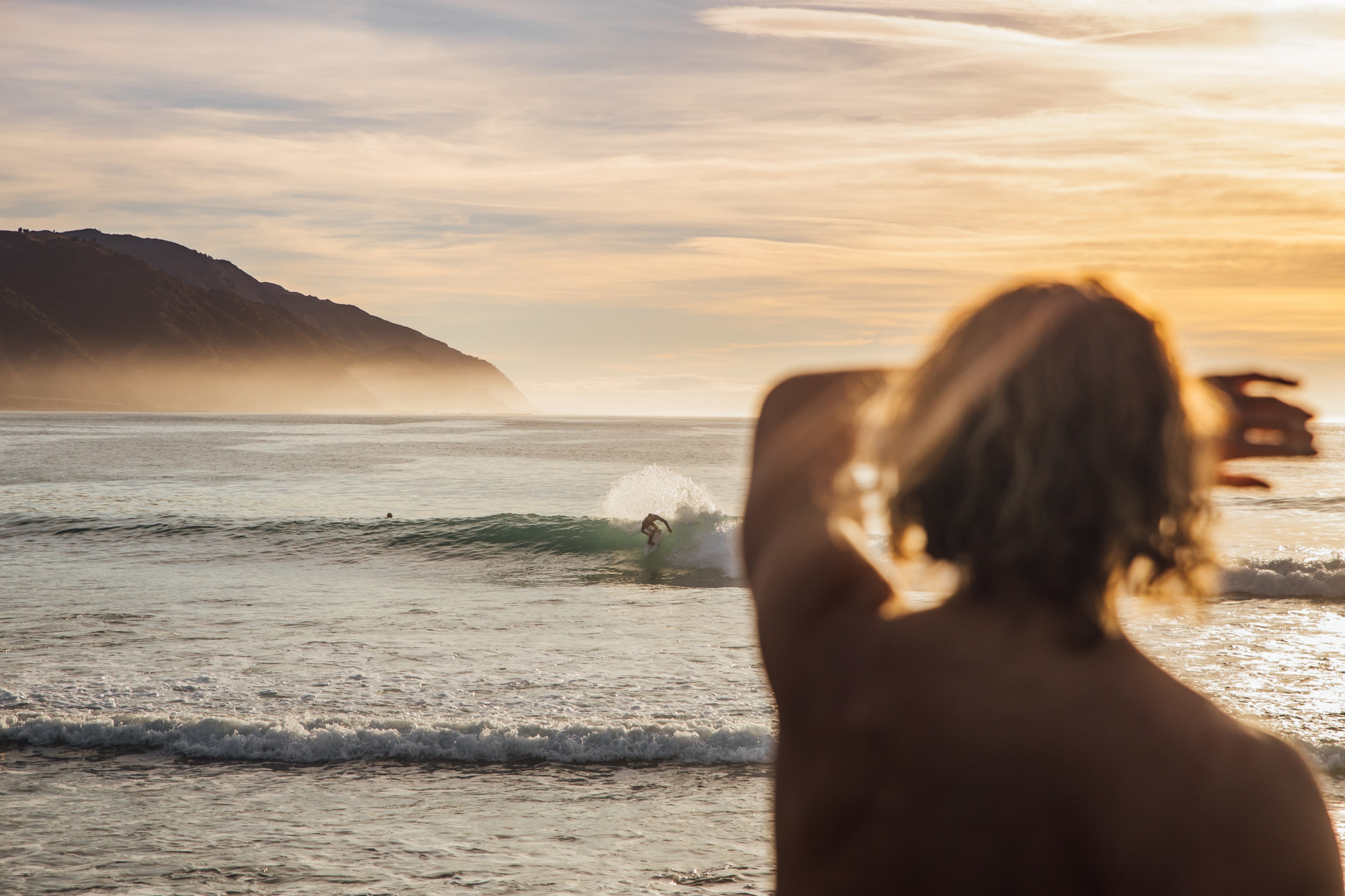 sun ray sunshine ocean view and surfer 4k, HD Wallpaper
