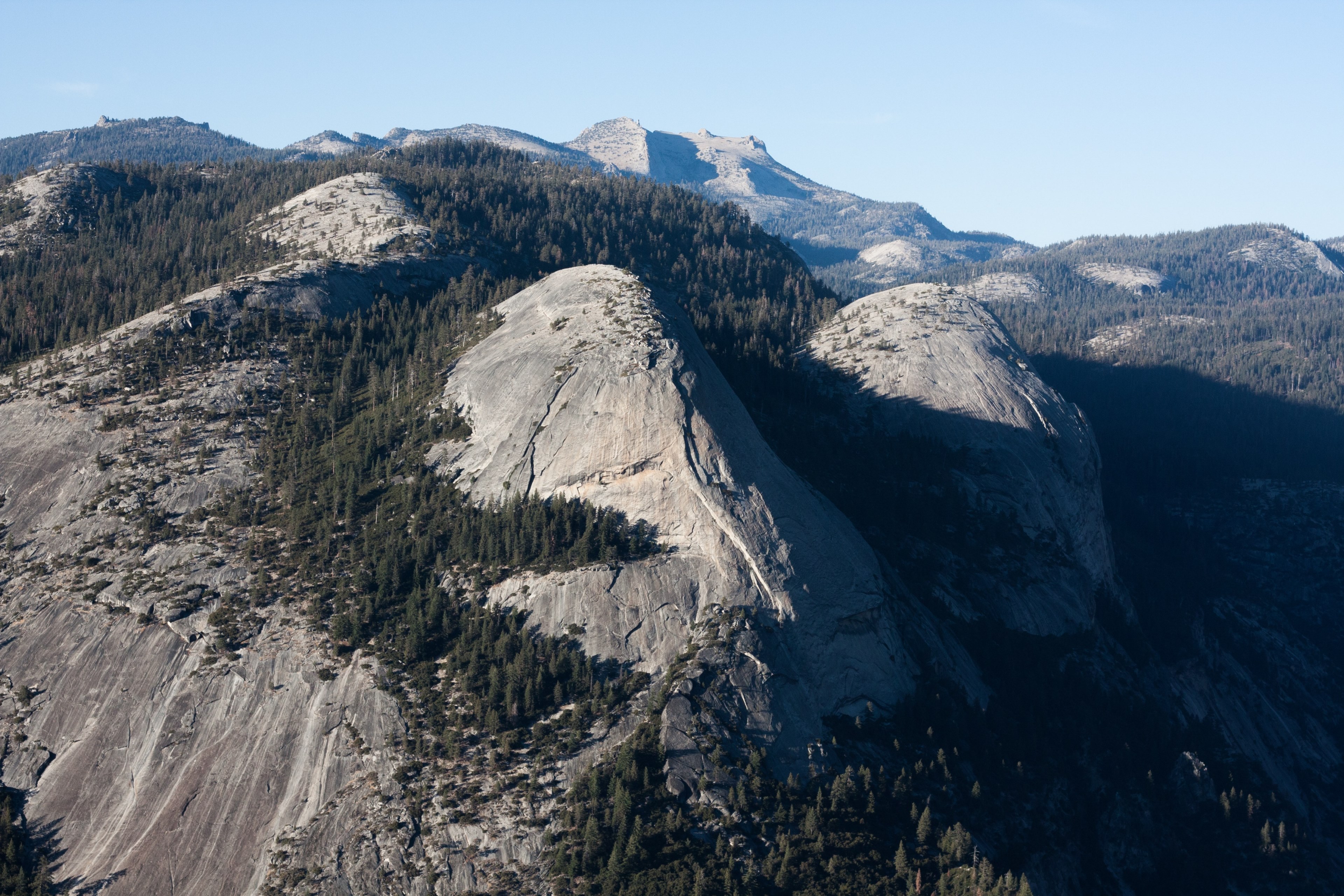 view from glacier point on granite rocks in yosemite valley, yosemite valley seen from glacier point 4k, HD Wallpaper