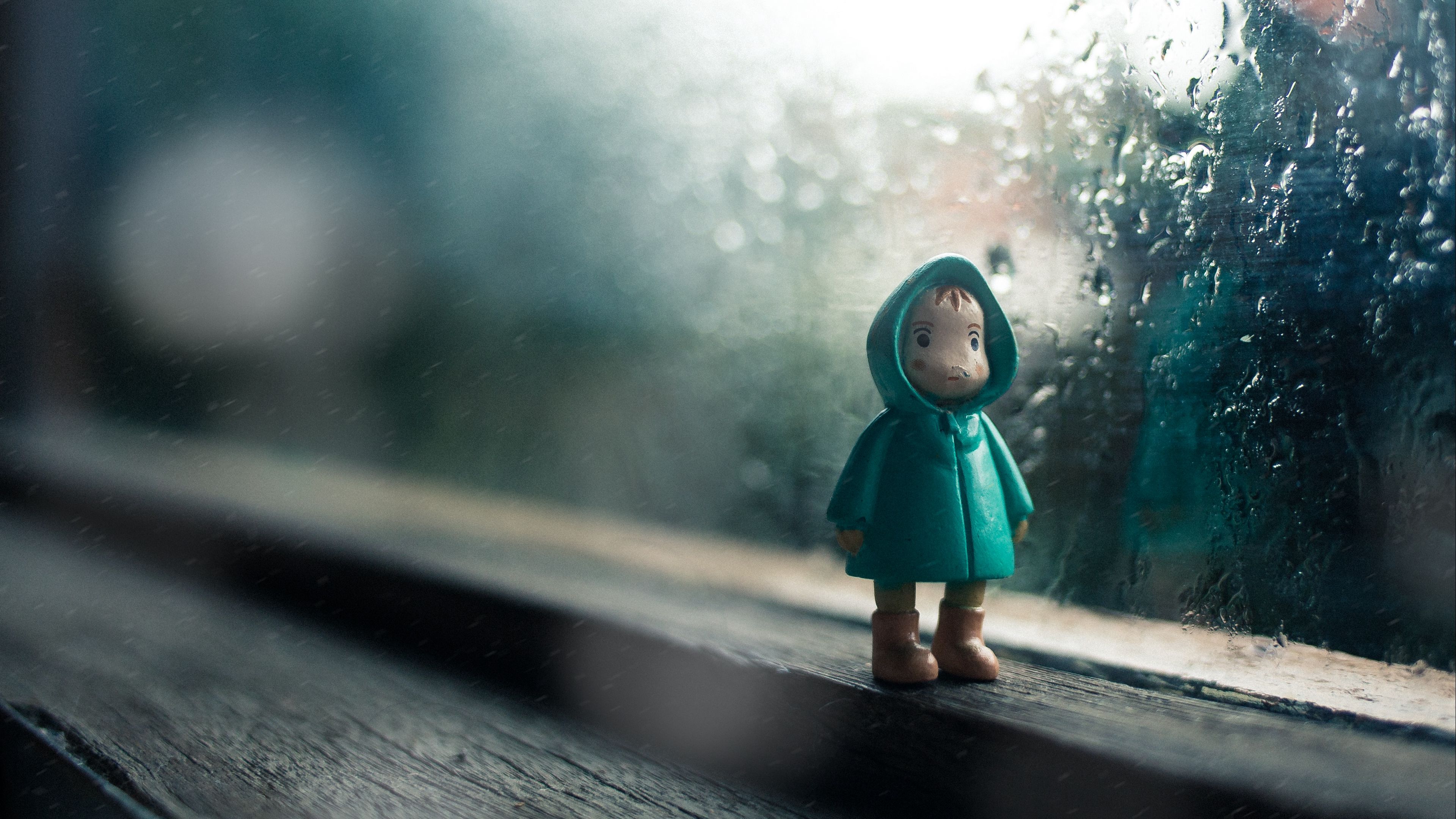 toy, window, drops, 4k, HD Wallpaper