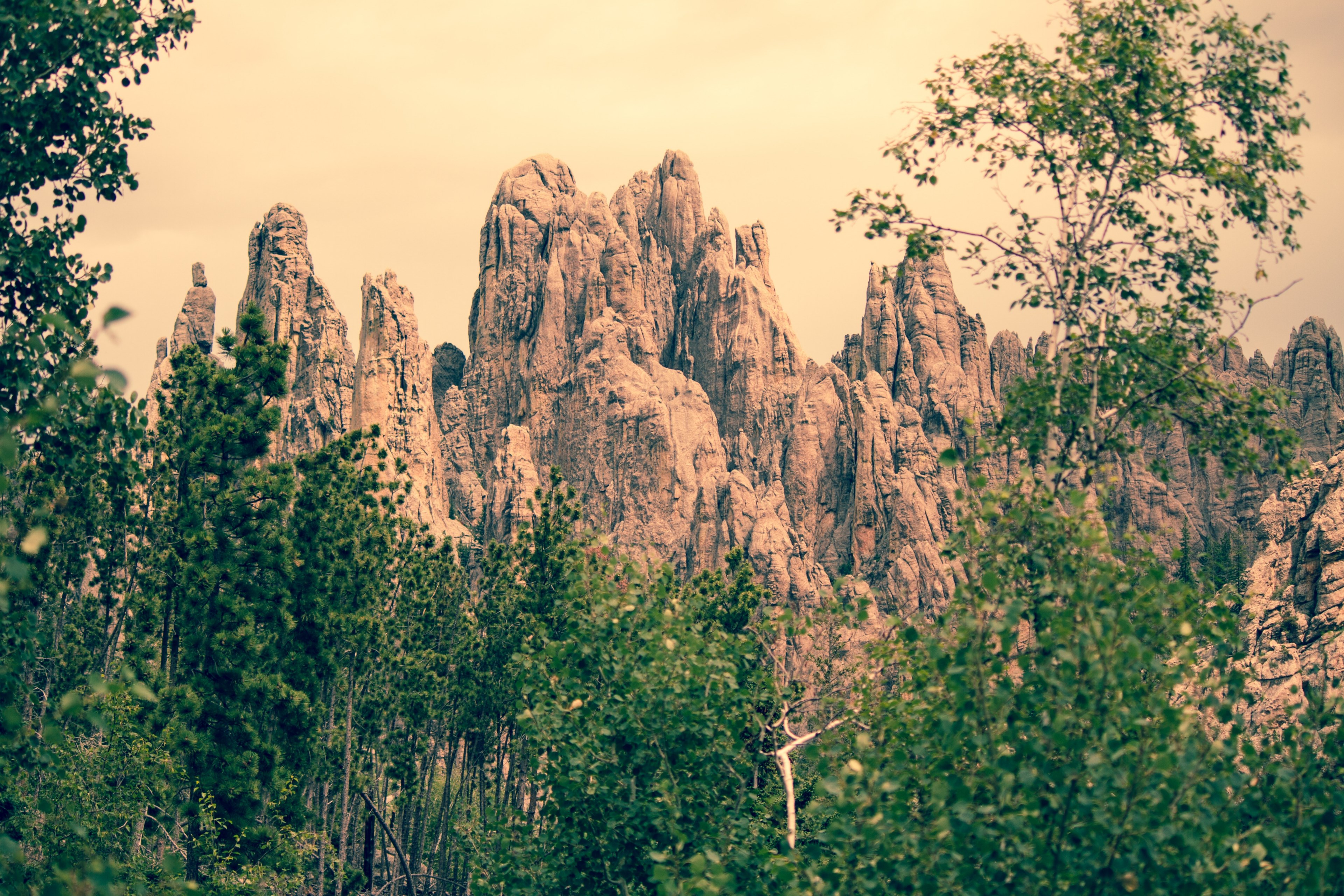 jagged rock outcroppings in black hills national forest, tall jagged rocks 4k, HD Wallpaper