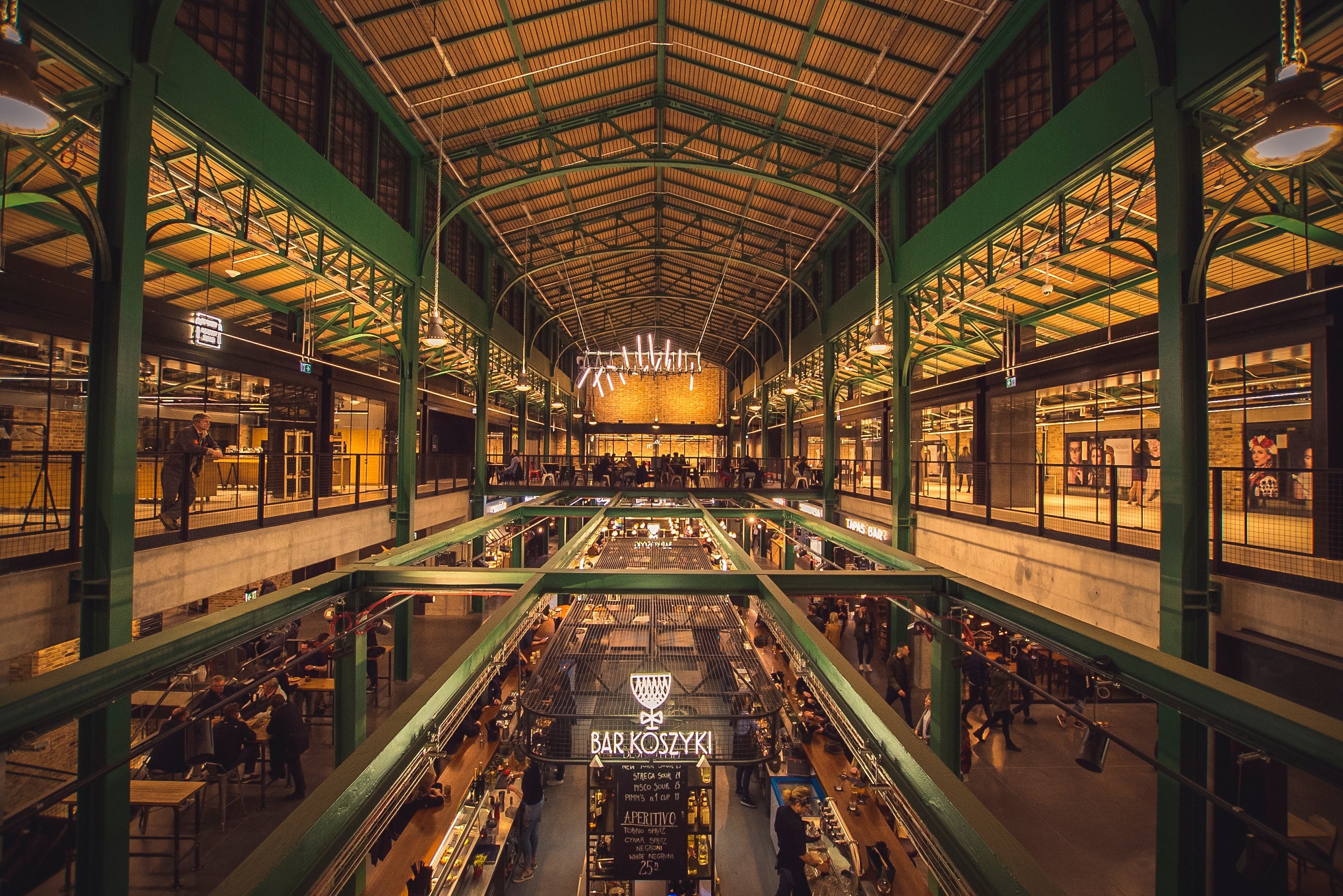 the interior of a market hall in warsaw, polish market hall 4k, HD Wallpaper