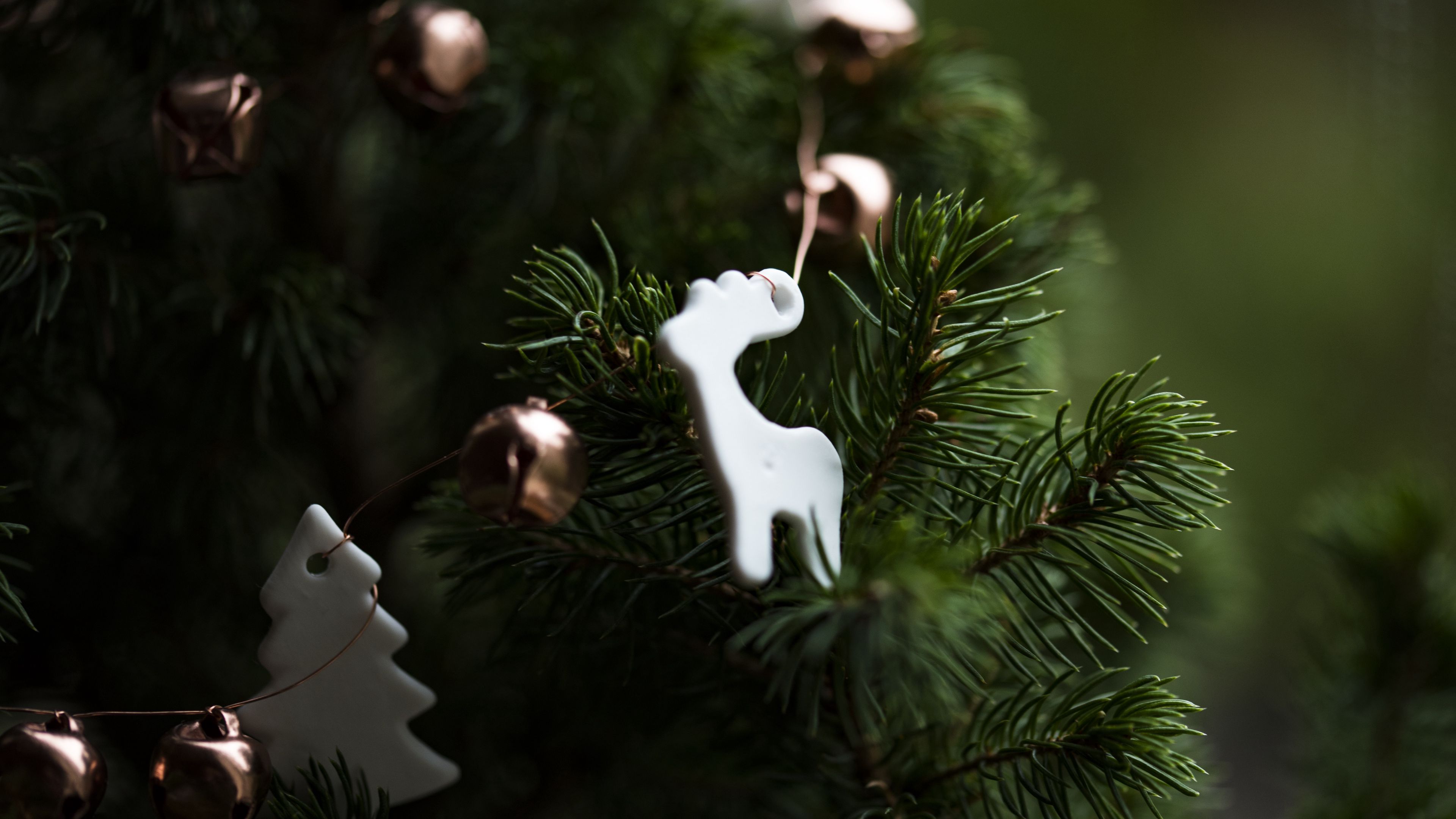christmas, new year, christmas tree, toy, 4k, HD Wallpaper