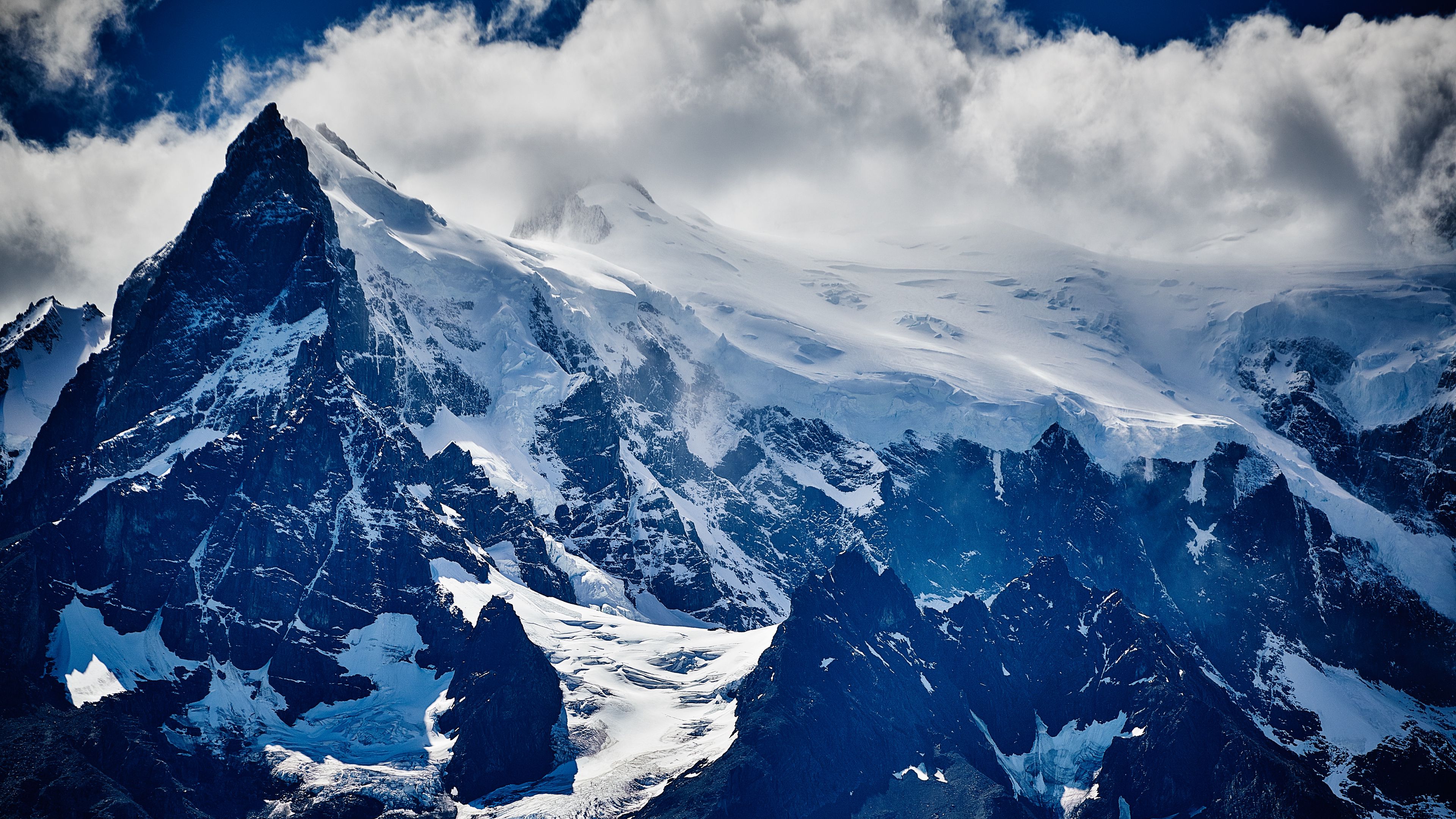 mountains, high, snow, 4k, HD Wallpaper