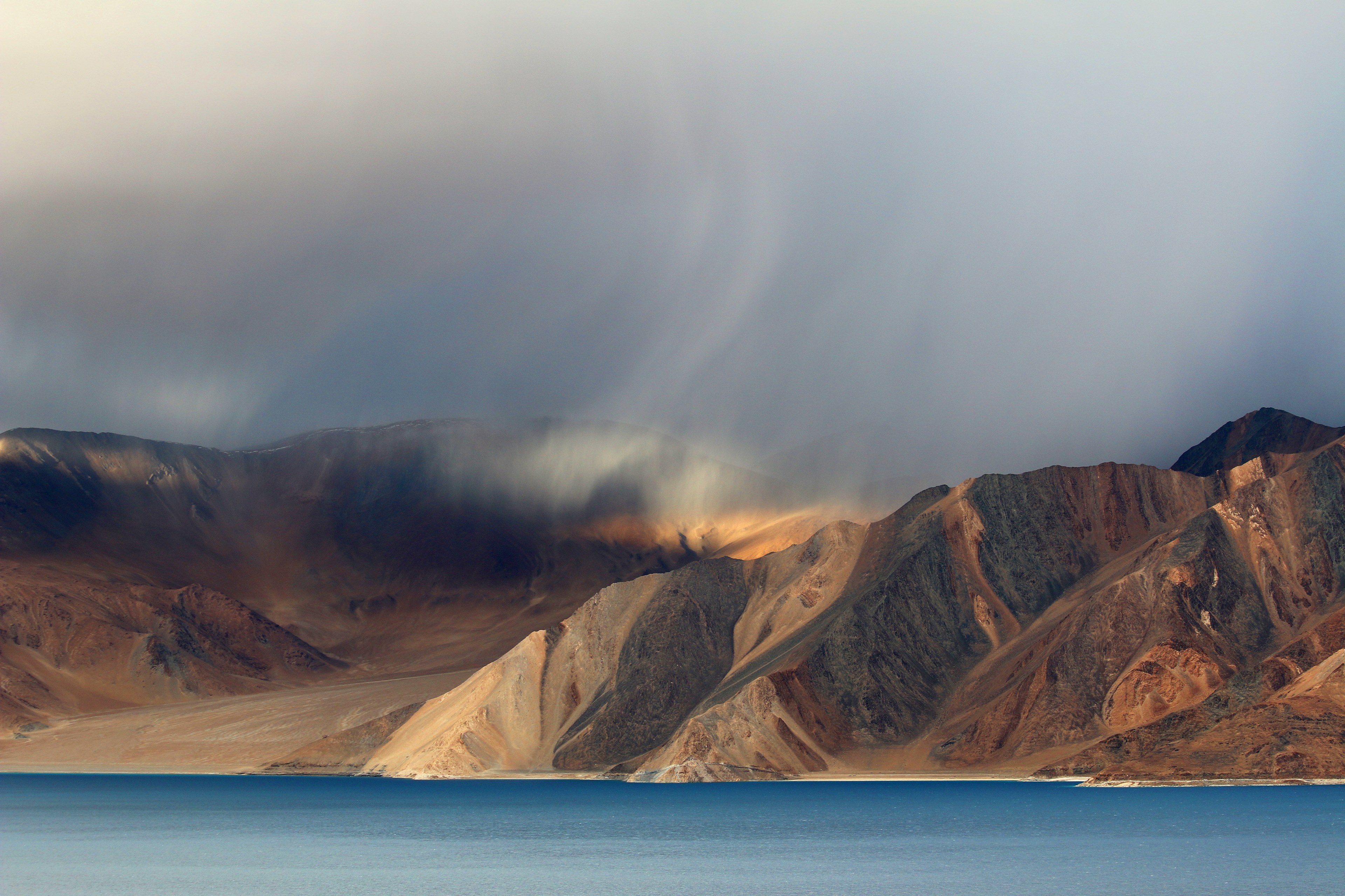 lake mountain cloud and hill 4k, HD Wallpaper
