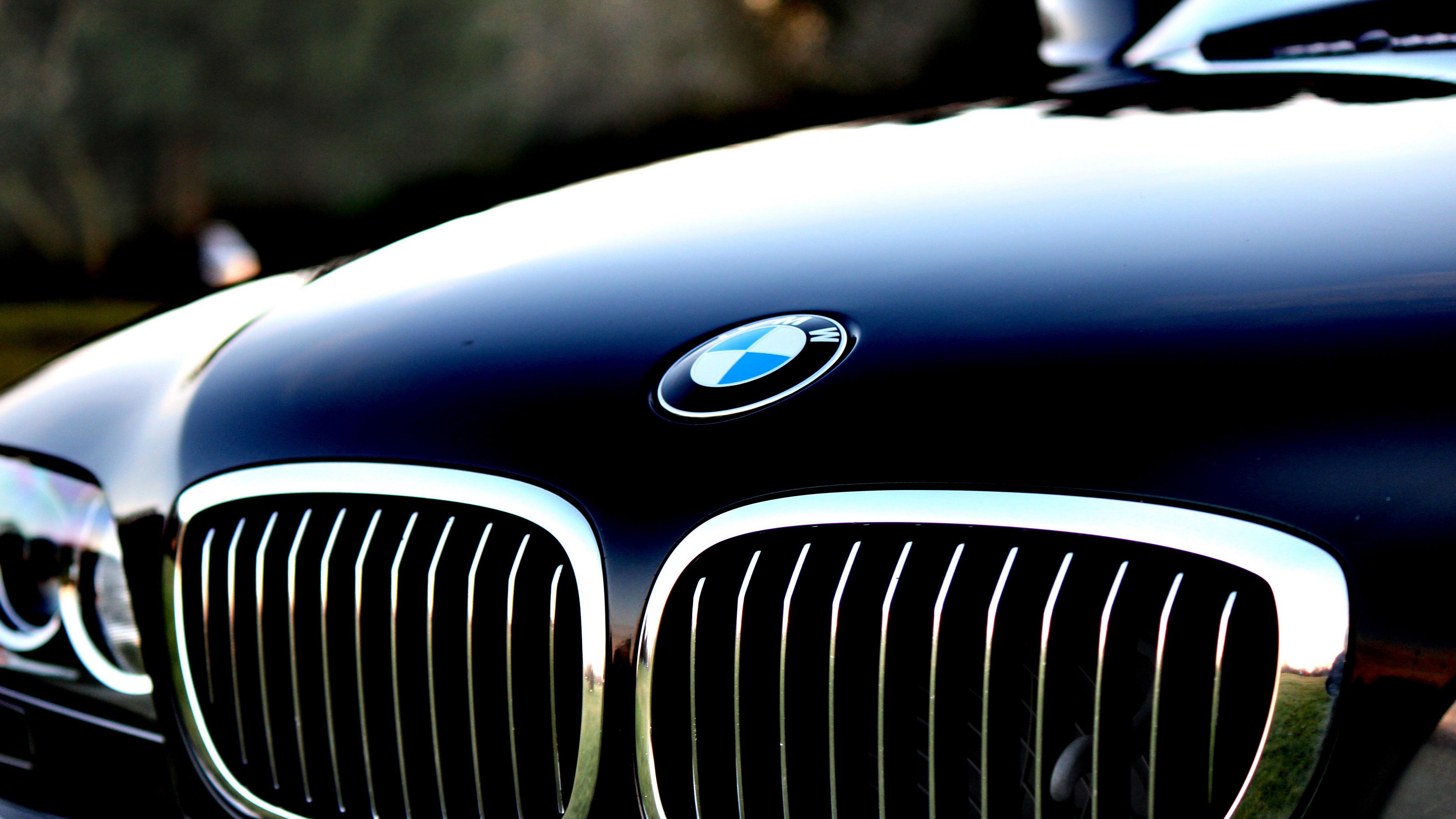 bmw, hood, logo, 4k, HD Wallpaper