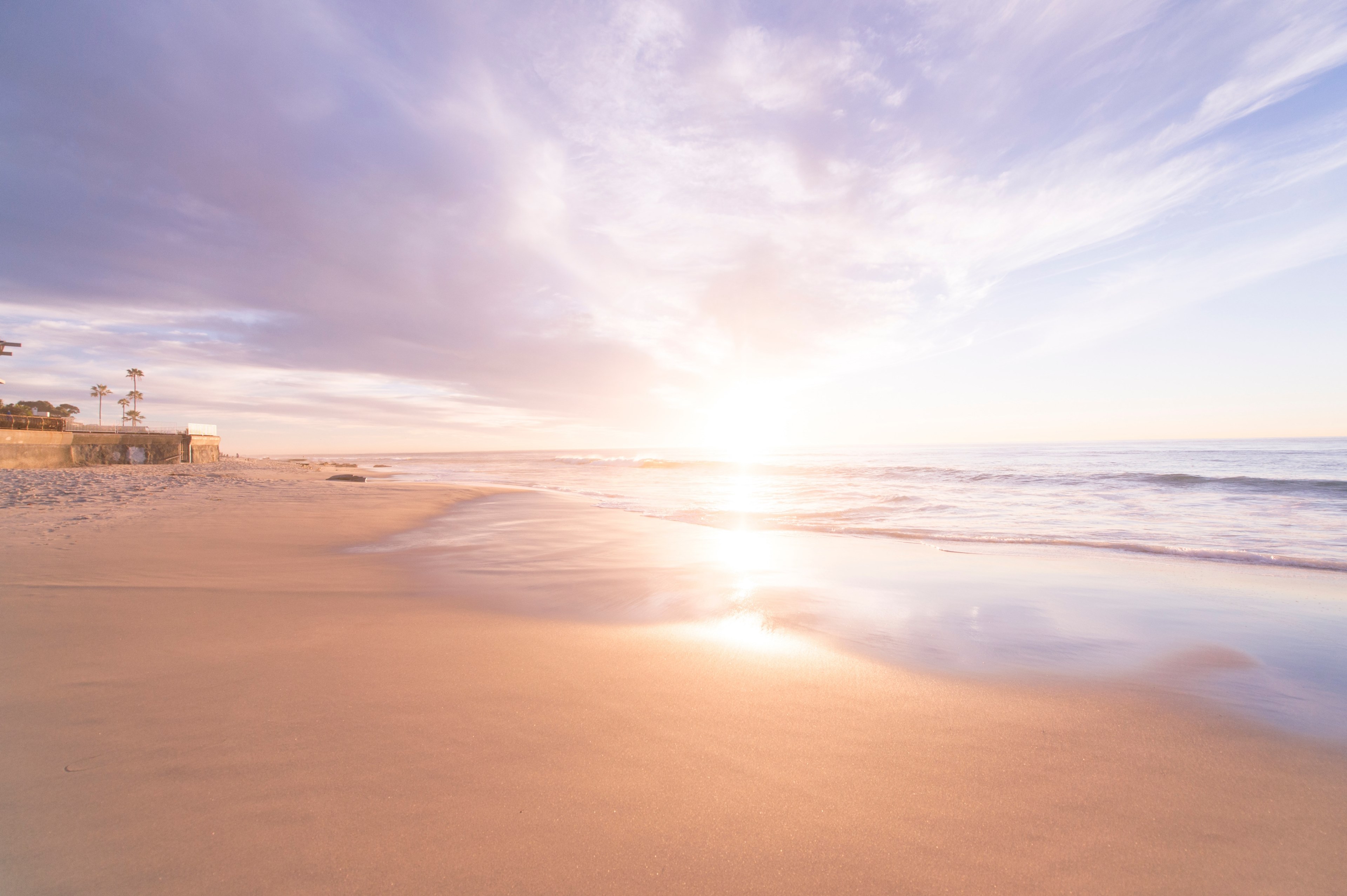 sunset on a sandy beach at san diego, peace 4k, HD Wallpaper