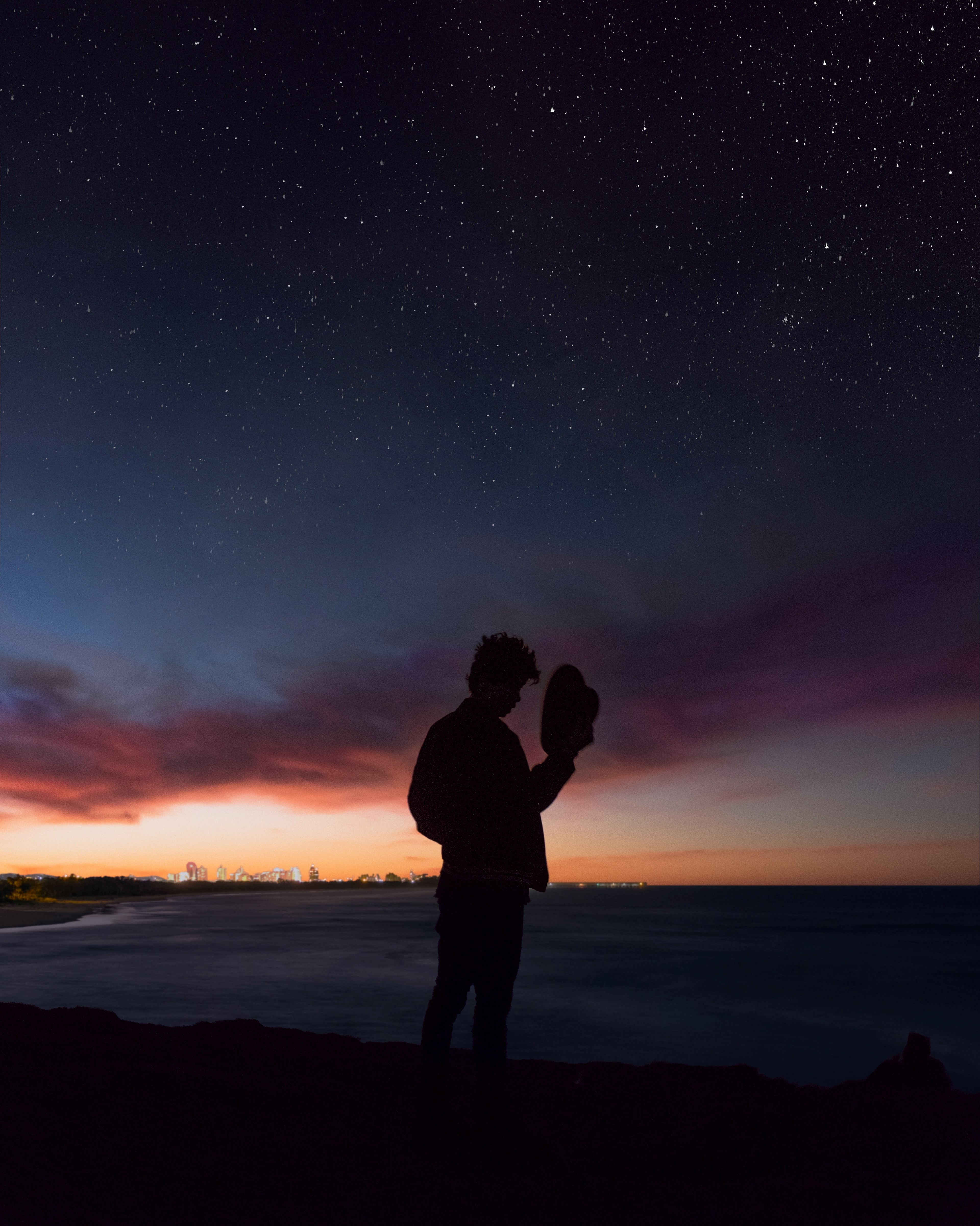 sunset silhouette sunrise and dark hd, 4k, Phone HD Wallpaper