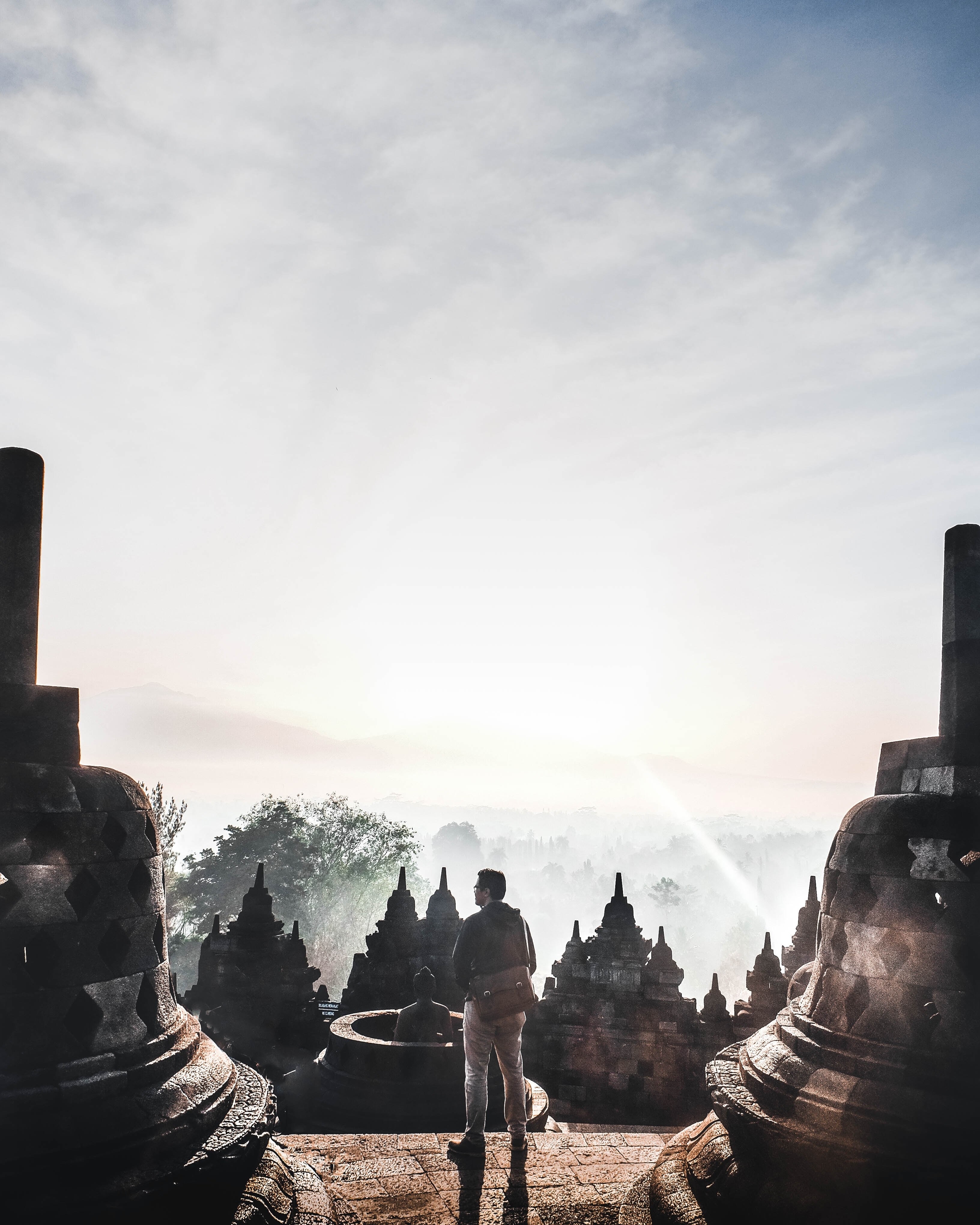 cloud park tourist and church hd, 4k, Phone HD Wallpaper