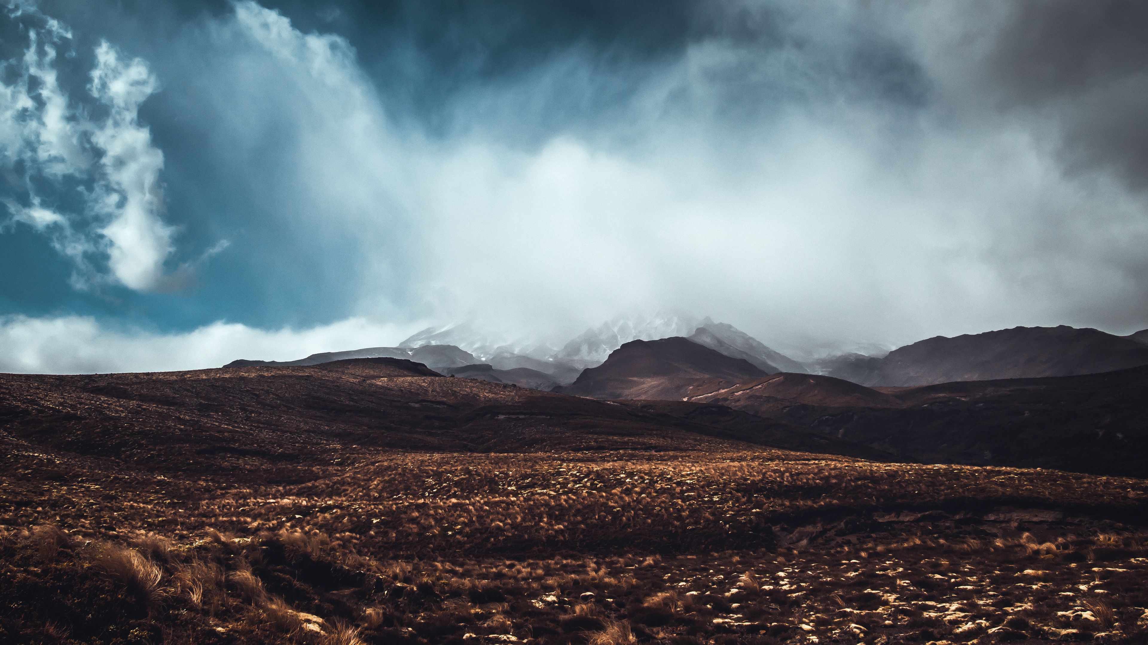 mountains, fog, clouds, 4k, HD Wallpaper