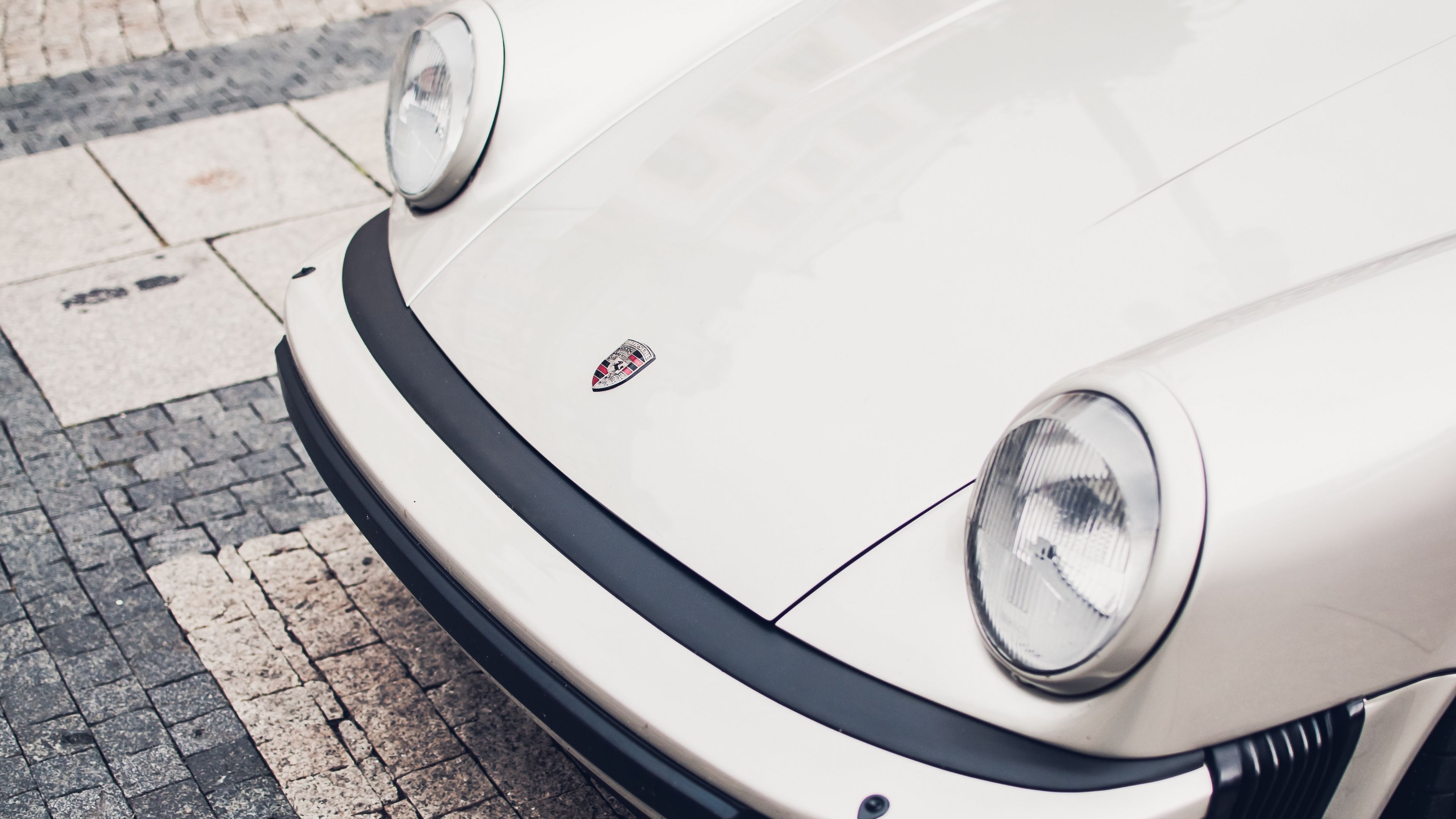 porsche, front bumper, lights, logo, 4k, HD Wallpaper