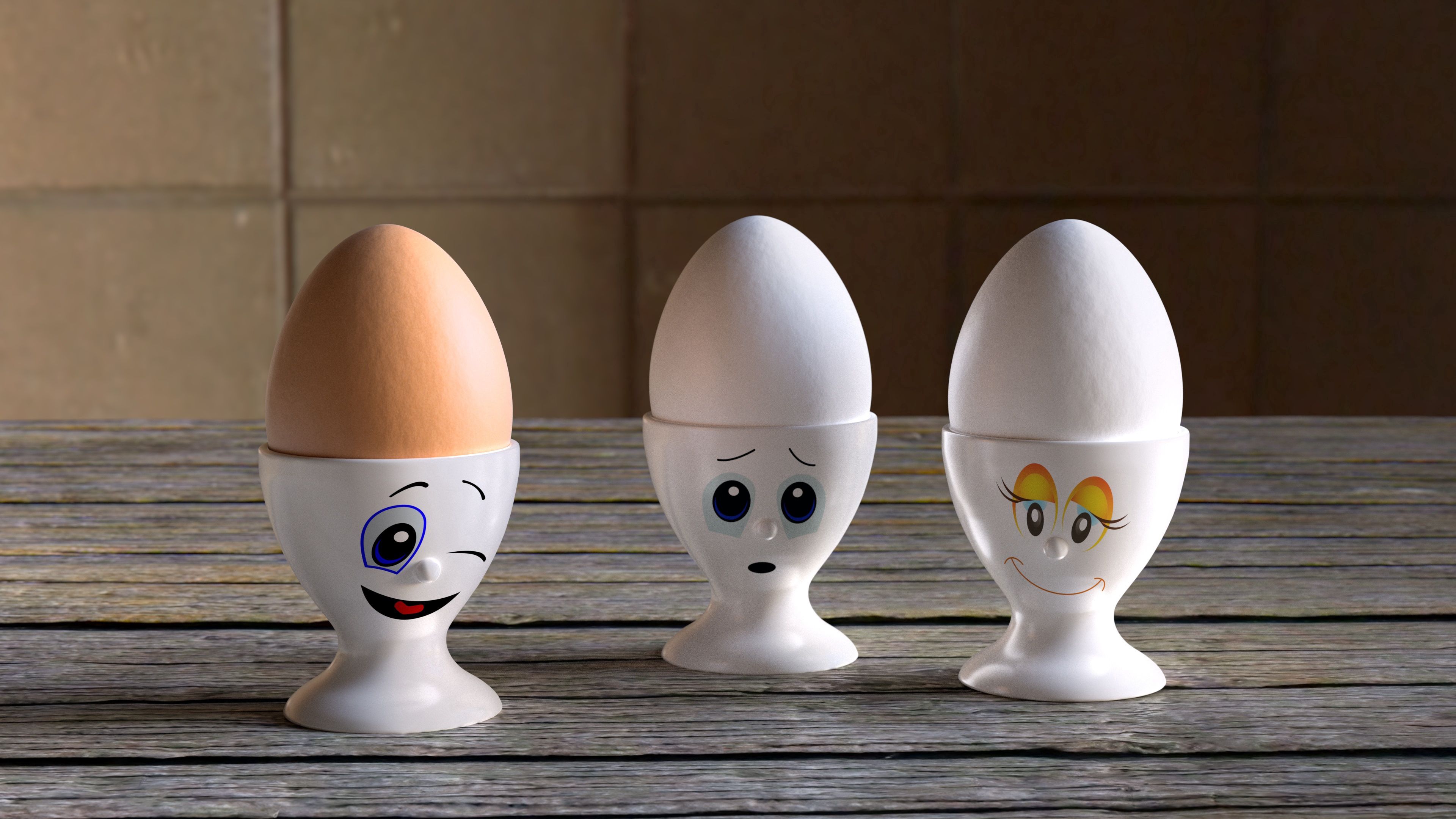 egg, smile, 3d, 4k, HD Wallpaper