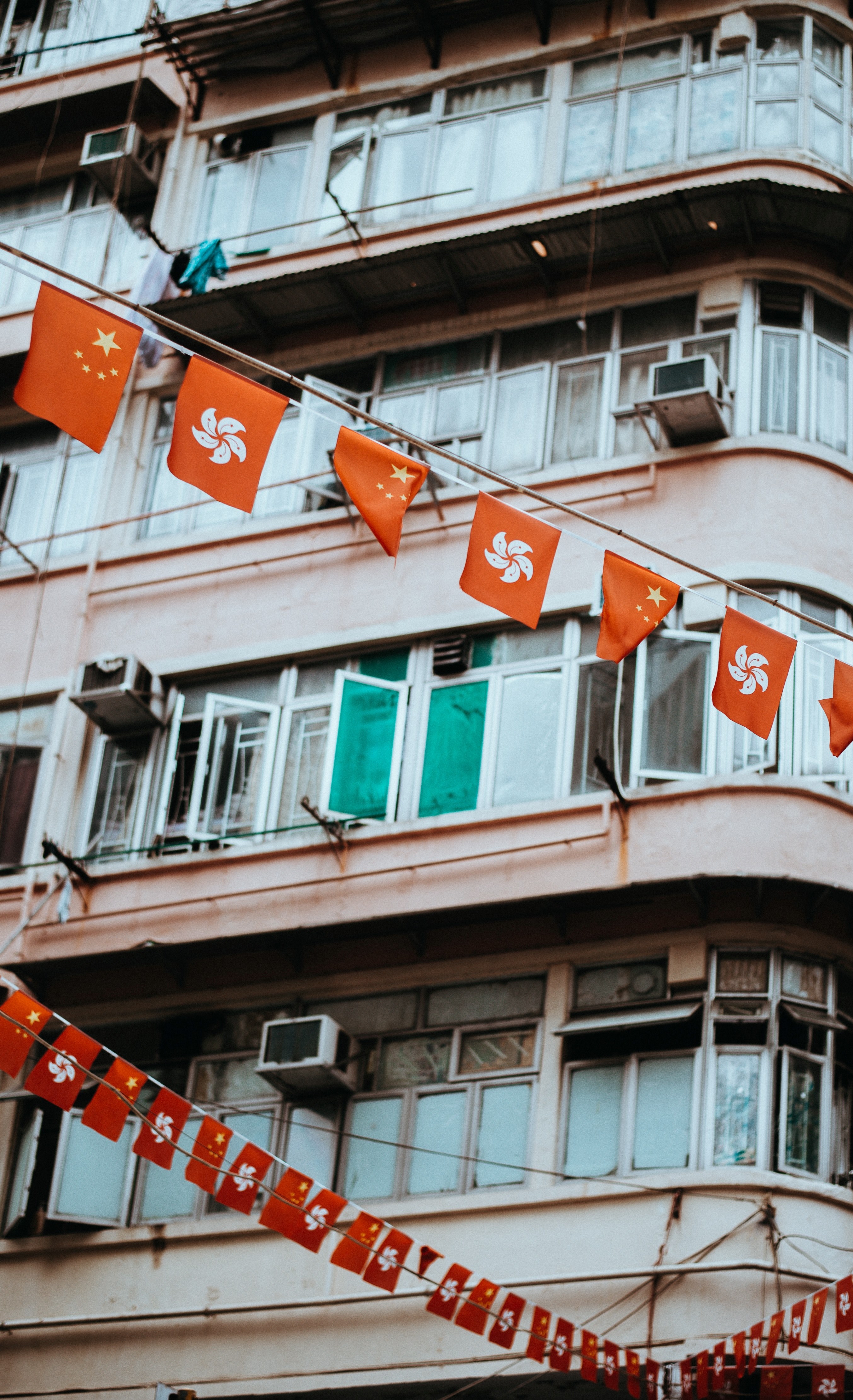 hong kong flags 4k, Phone HD Wallpaper