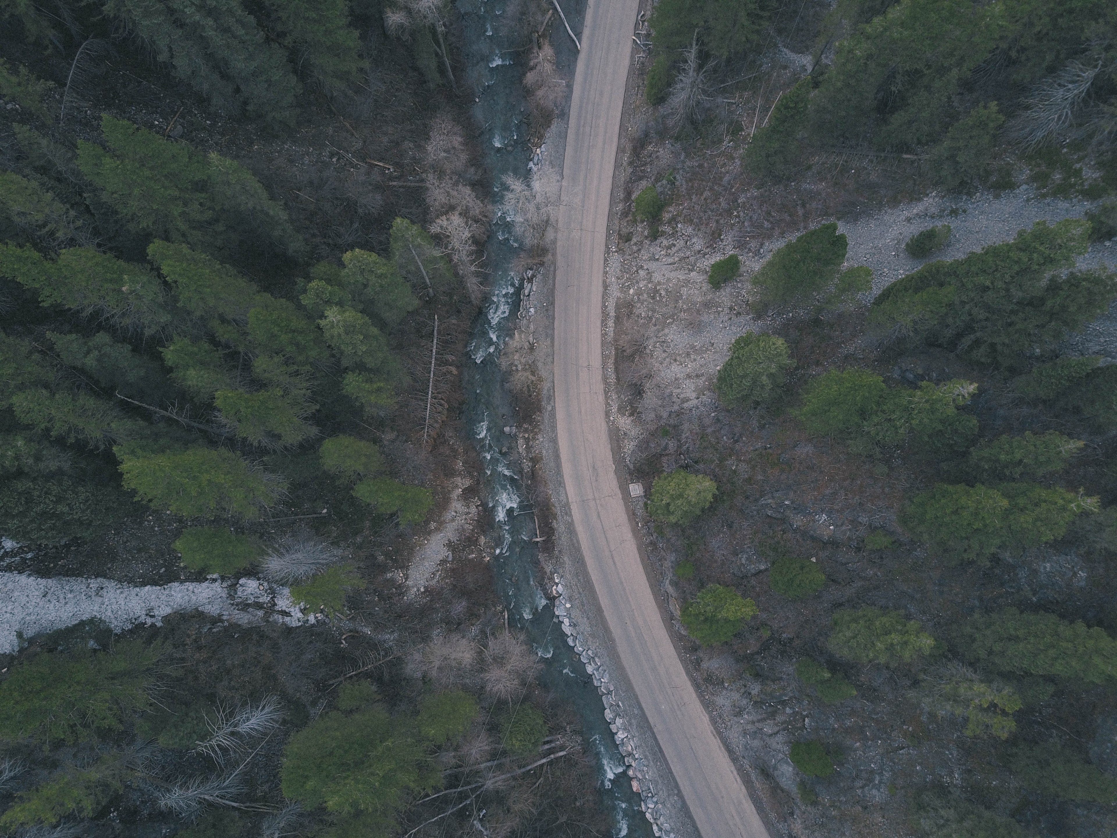 forest dji drone dji and road 4k, HD Wallpaper