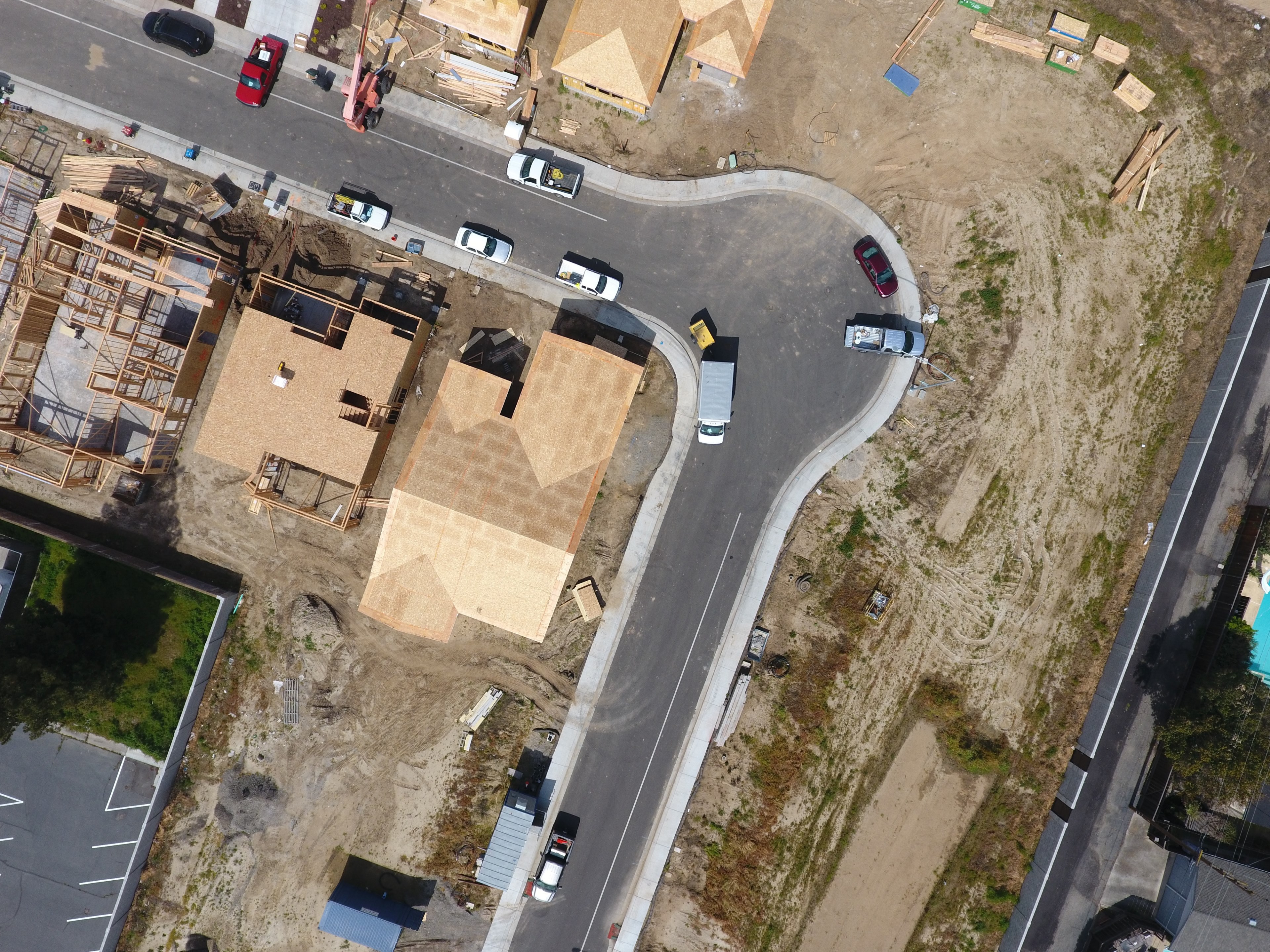 a drone shot of a housing estate under construction in modesto california, housing estate construction 4k, HD Wallpaper