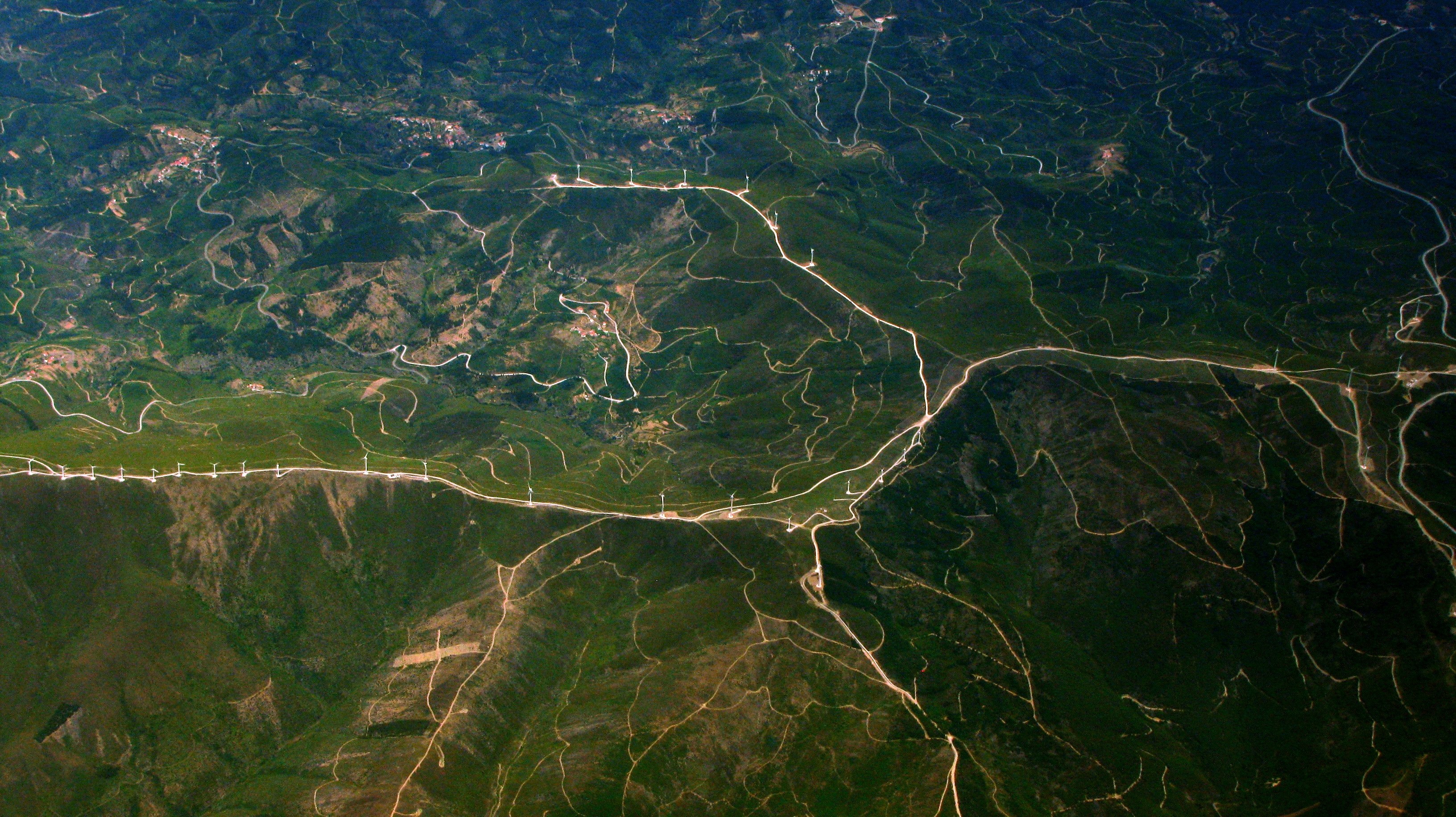satellite windmill green energy and aerial view 4k, HD Wallpaper