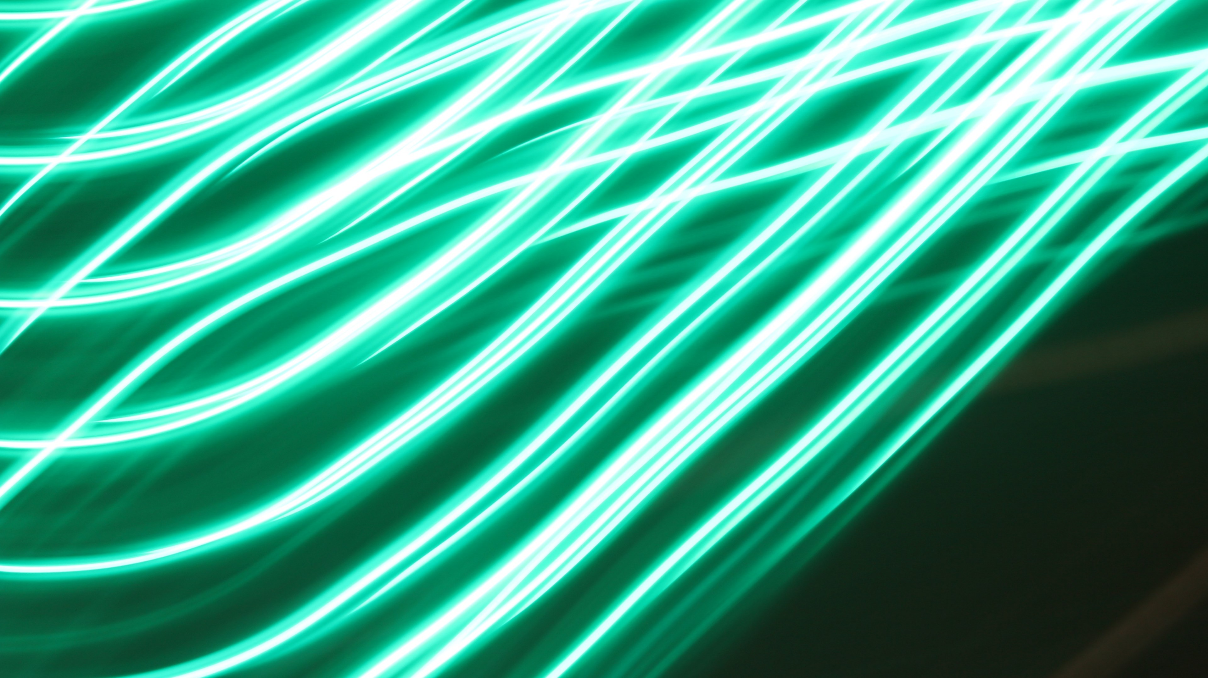 green lights neon and light 4k, HD Wallpaper