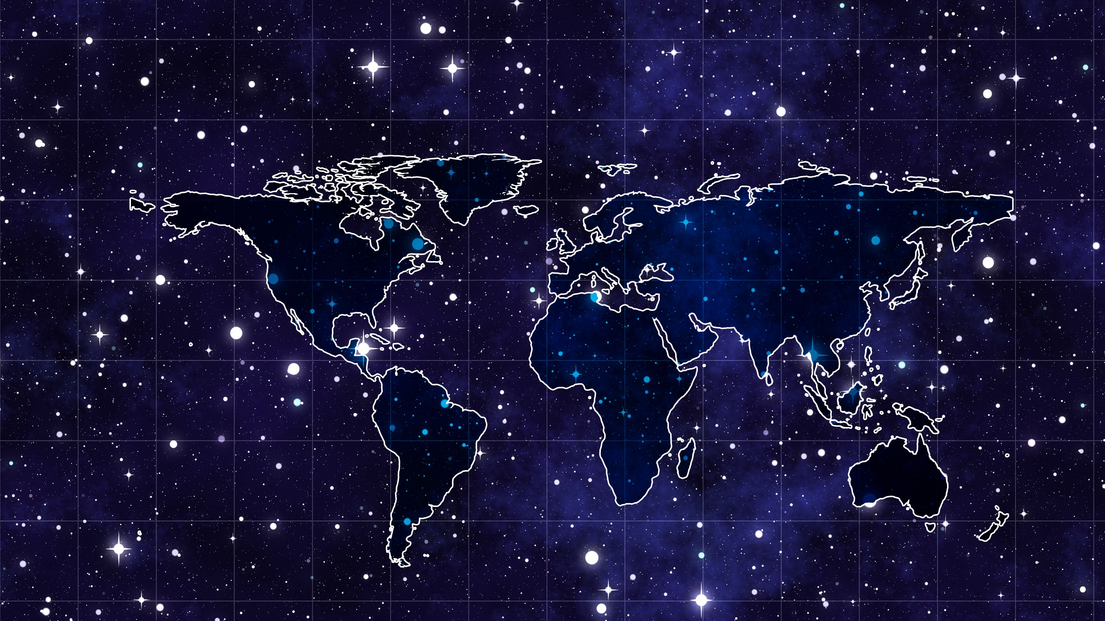 space, continents, map, 4k, HD Wallpaper