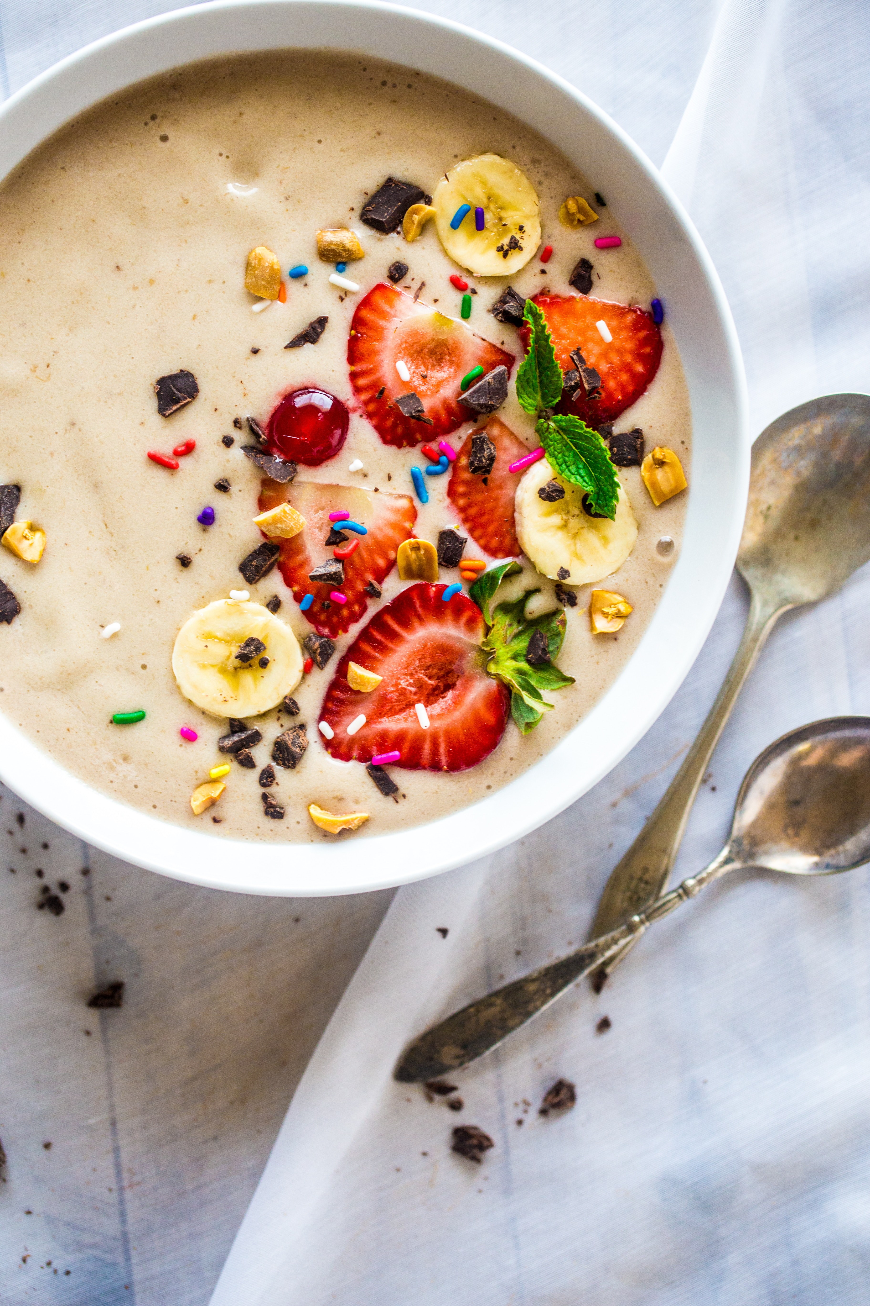cereal custard fruit and nuts hd, 4k, Phone HD Wallpaper