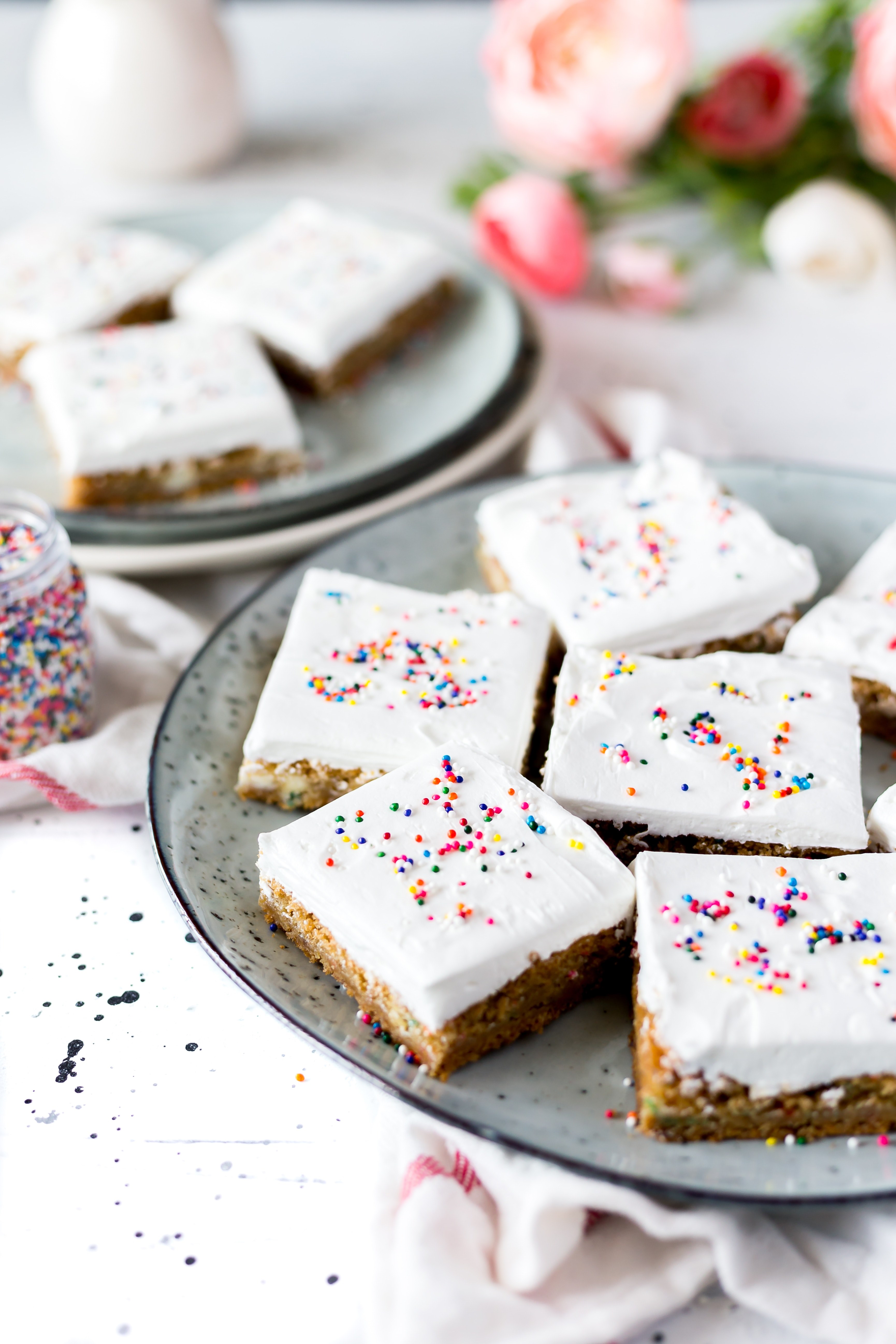 birthday cake cookie bars with sprinkles, happy birthday 4k, Phone HD Wallpaper