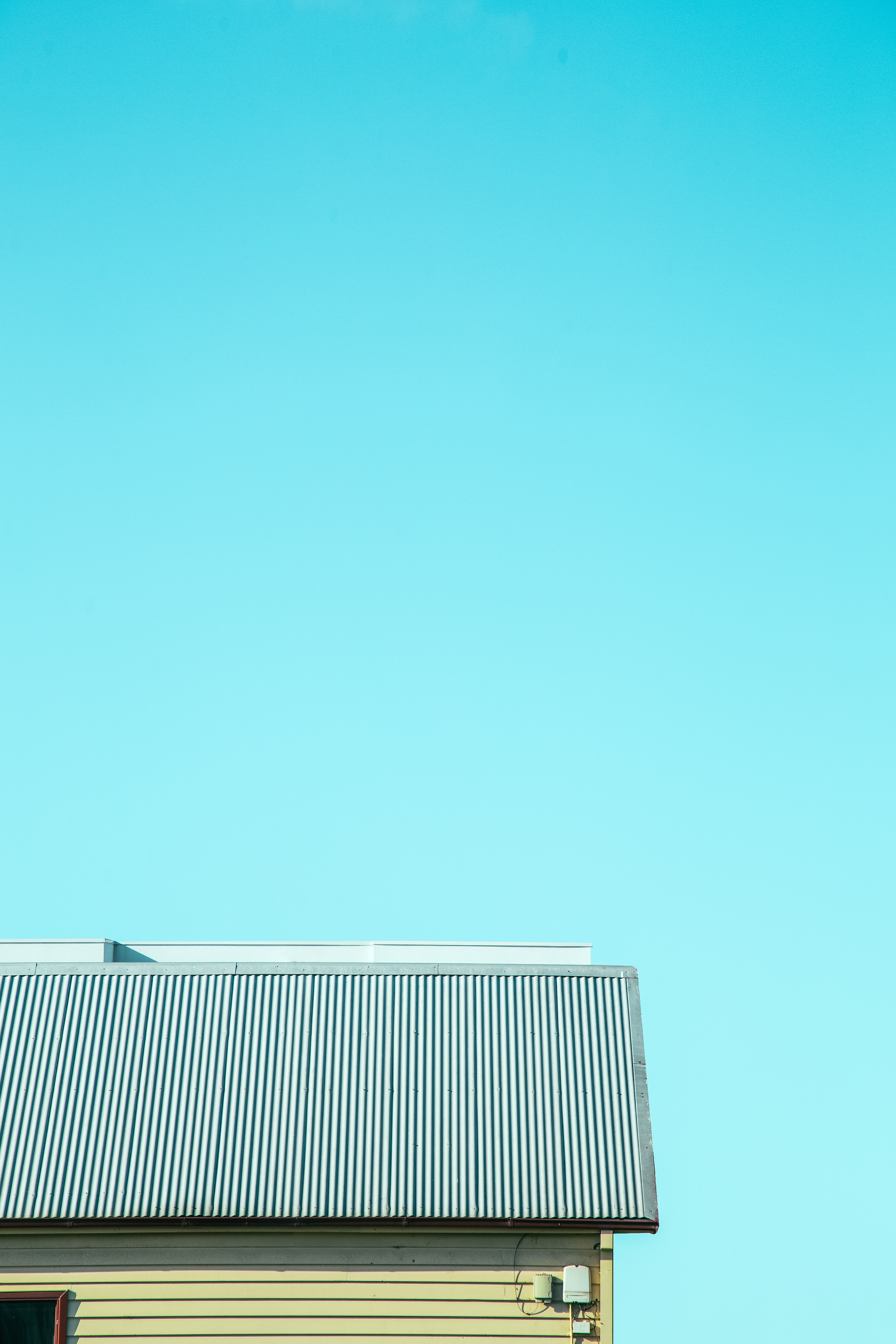 house sky blue sky and minimalism hd, 4k, Phone HD Wallpaper