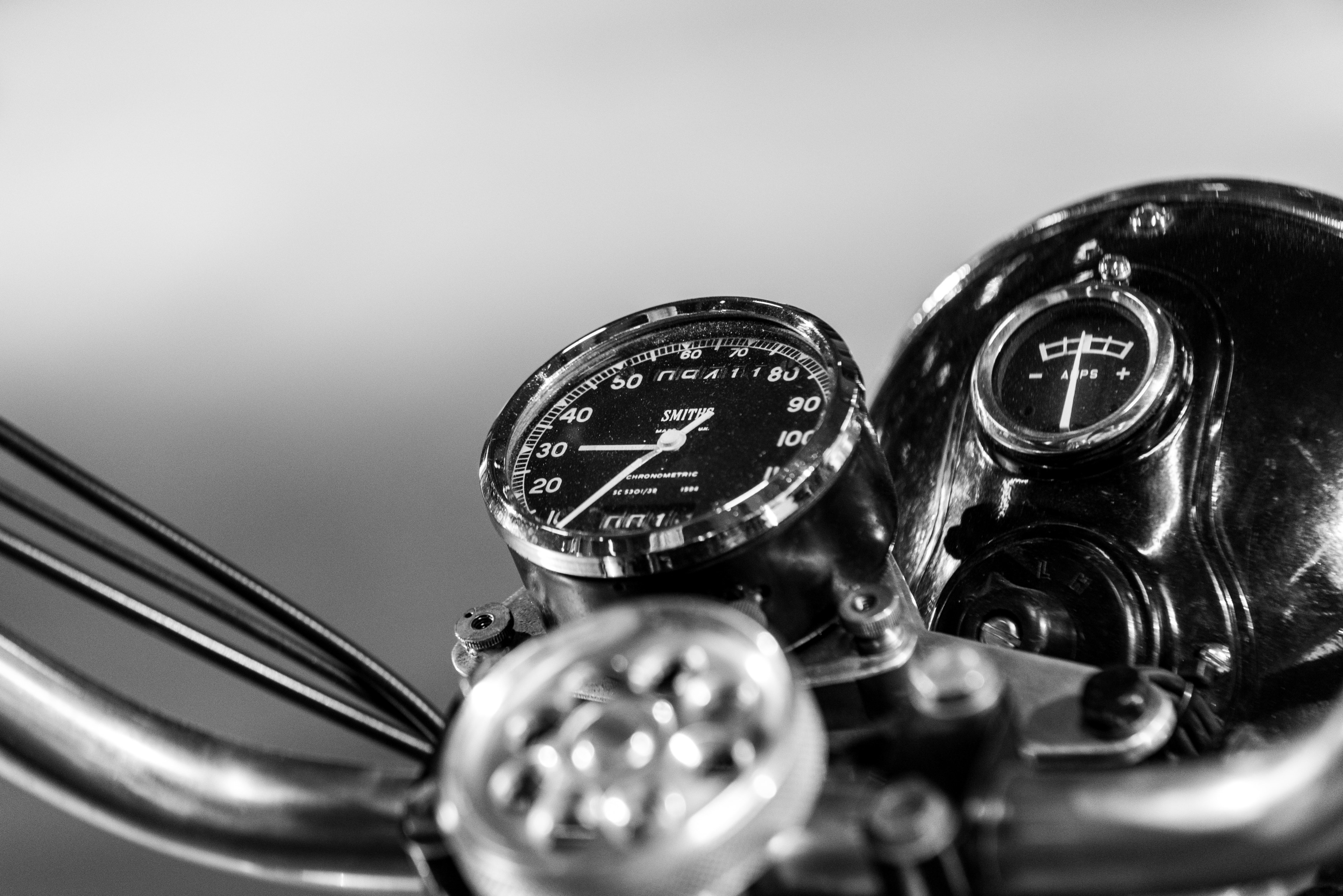 black and white dial motorcycle and motorbike 4k, HD Wallpaper