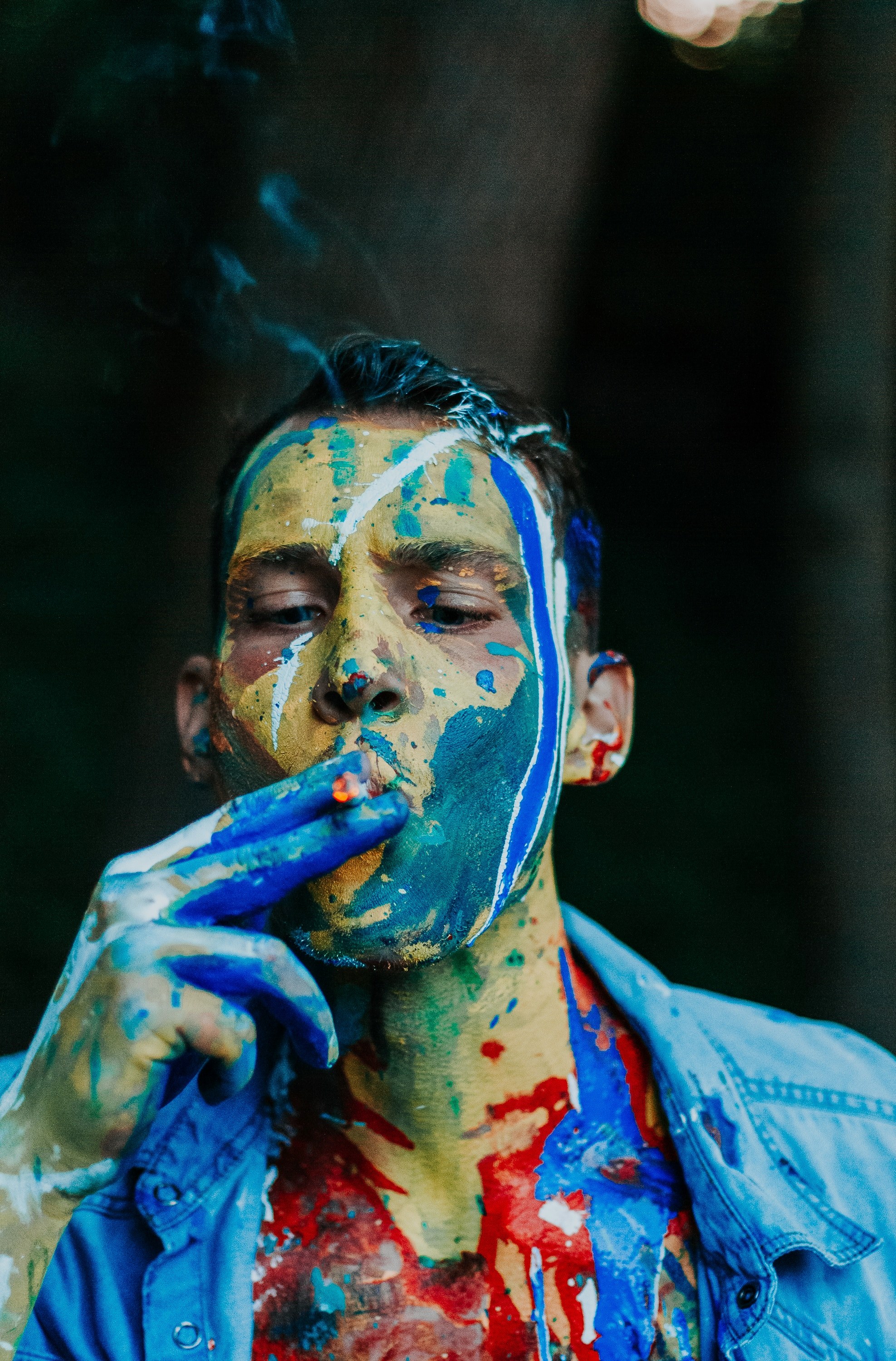 man male face and paint hd, 4k, Phone HD Wallpaper