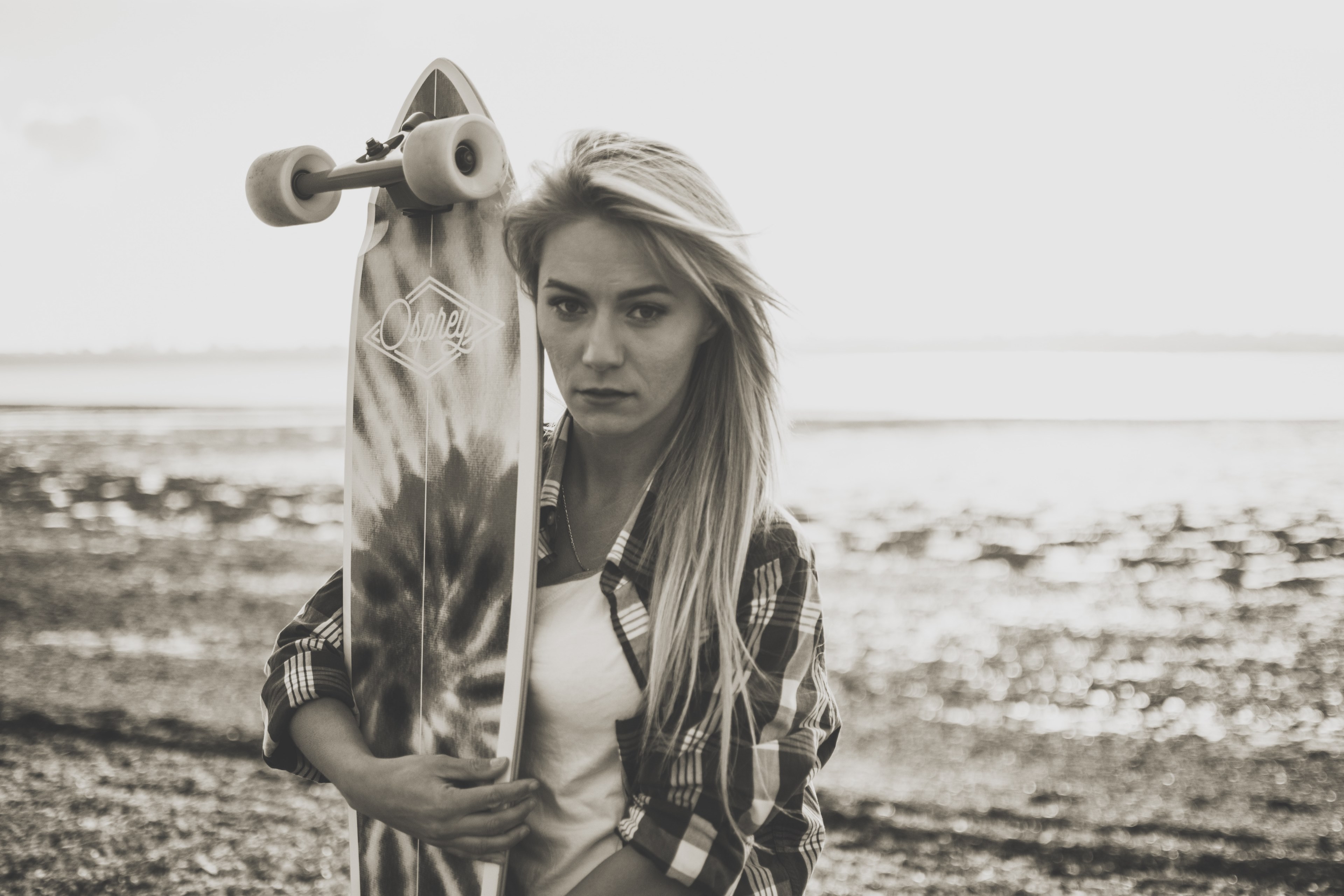 skater skating blonde and sunset 4k, HD Wallpaper