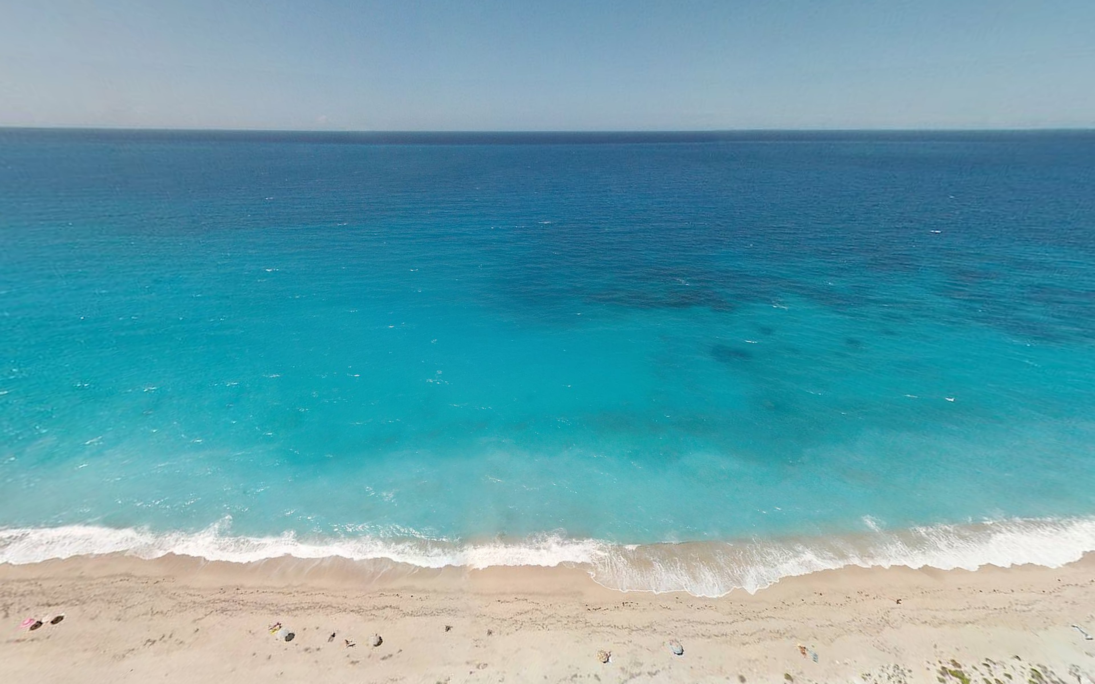 inviting aerial view of blue ocean at beach, beach with blue water 4k, HD Wallpaper