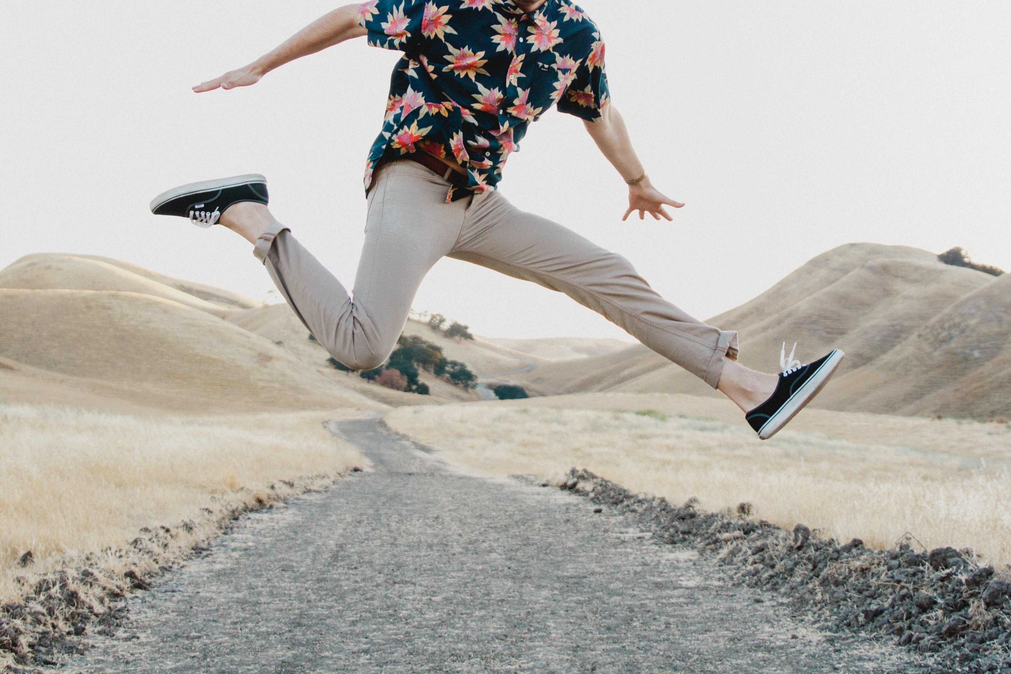 jump person jumping and path 4k, HD Wallpaper