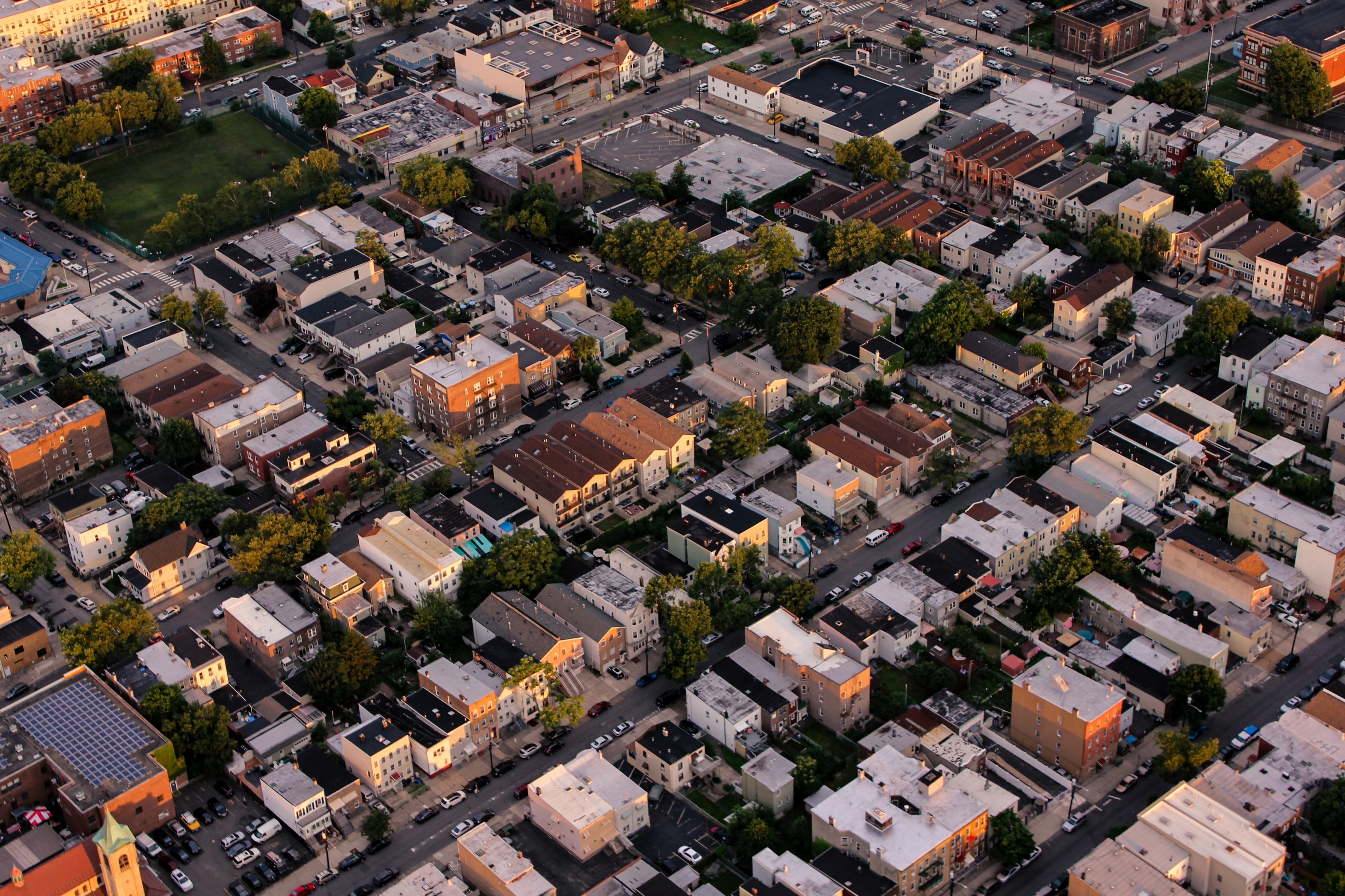 urban neighborhood aerial view and house 4k, HD Wallpaper