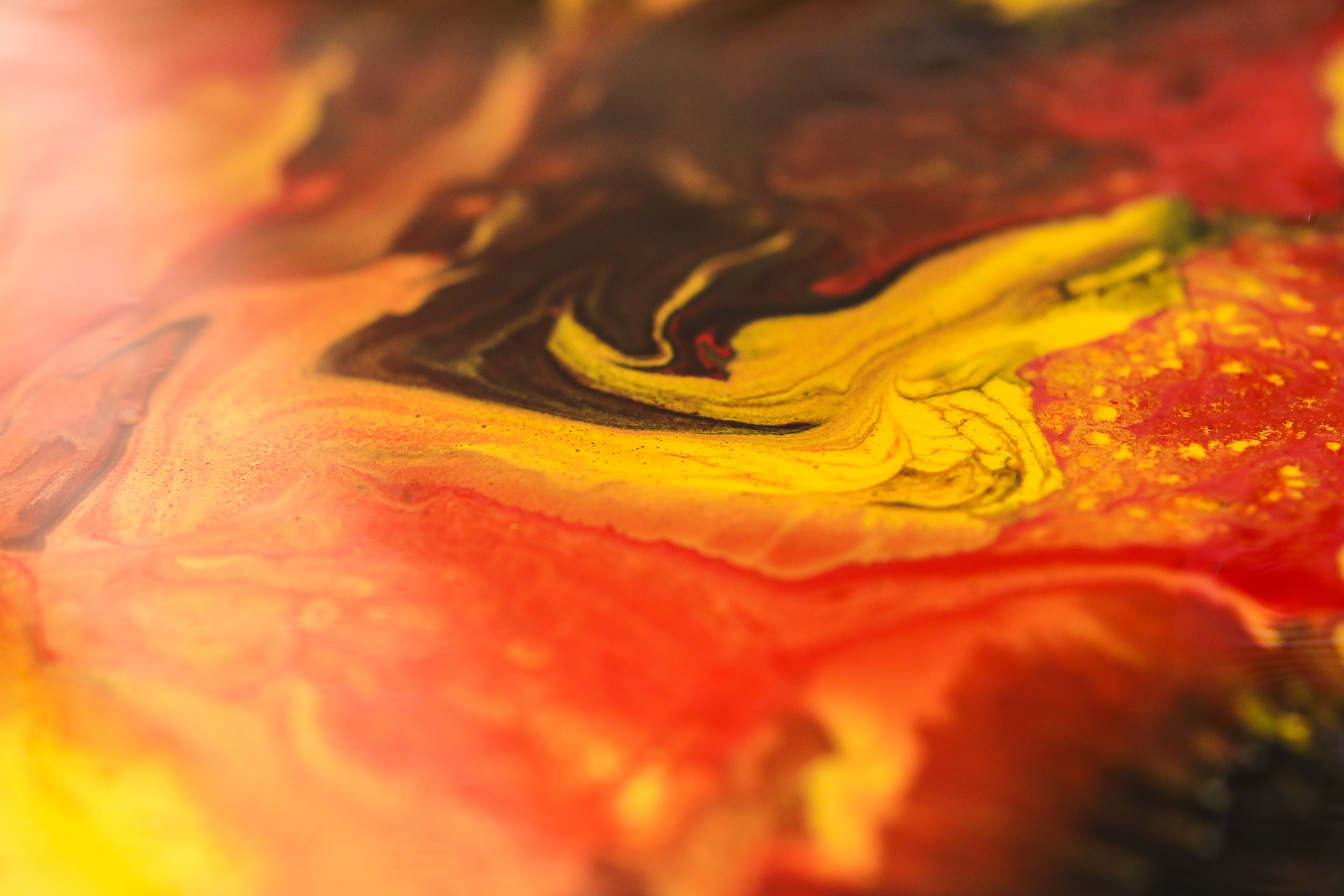 abstract fluid painting swirling flames 4k, HD Wallpaper