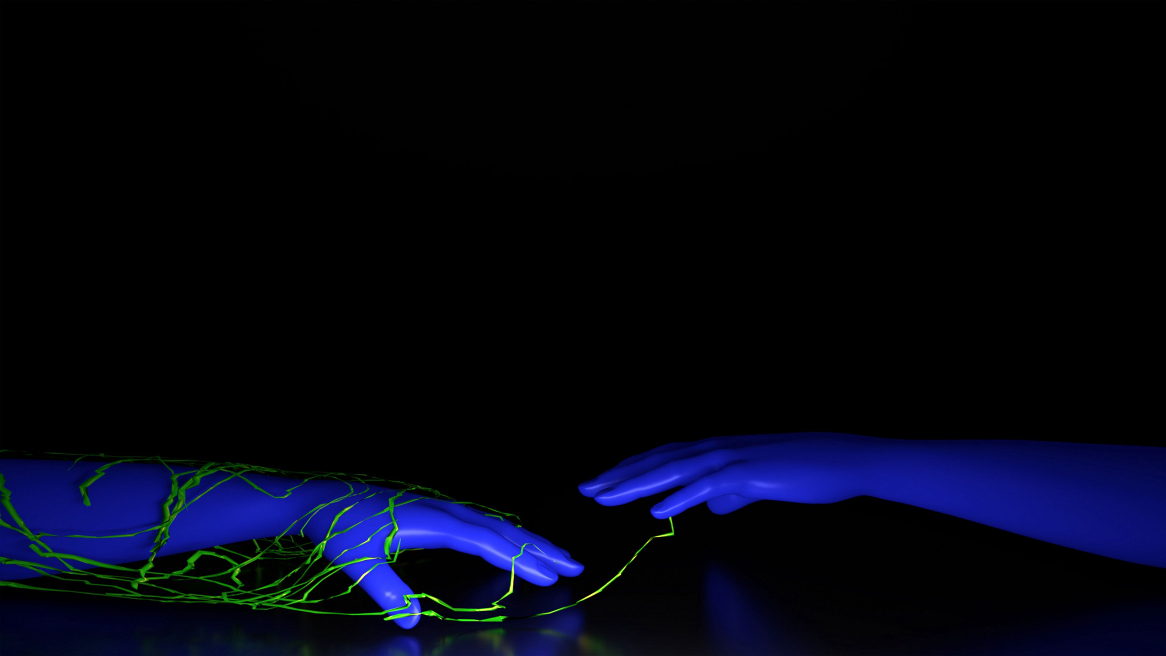 hands, mannequin, neon, 4k, HD Wallpaper