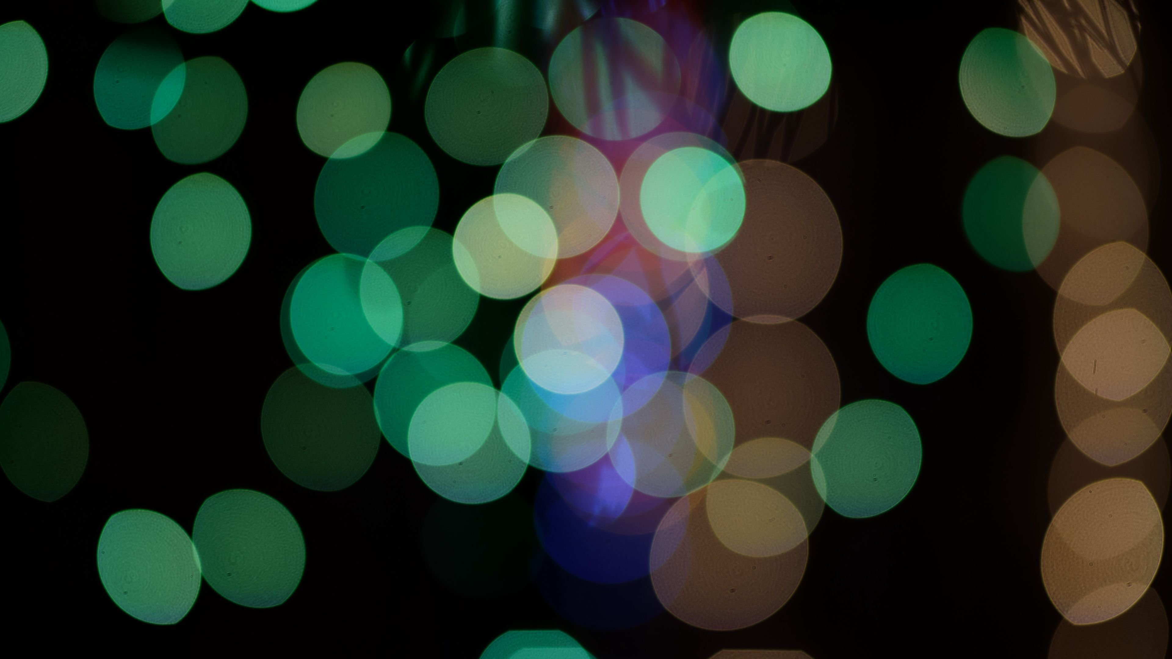 circles, glare, abstract, green, 4k, HD Wallpaper