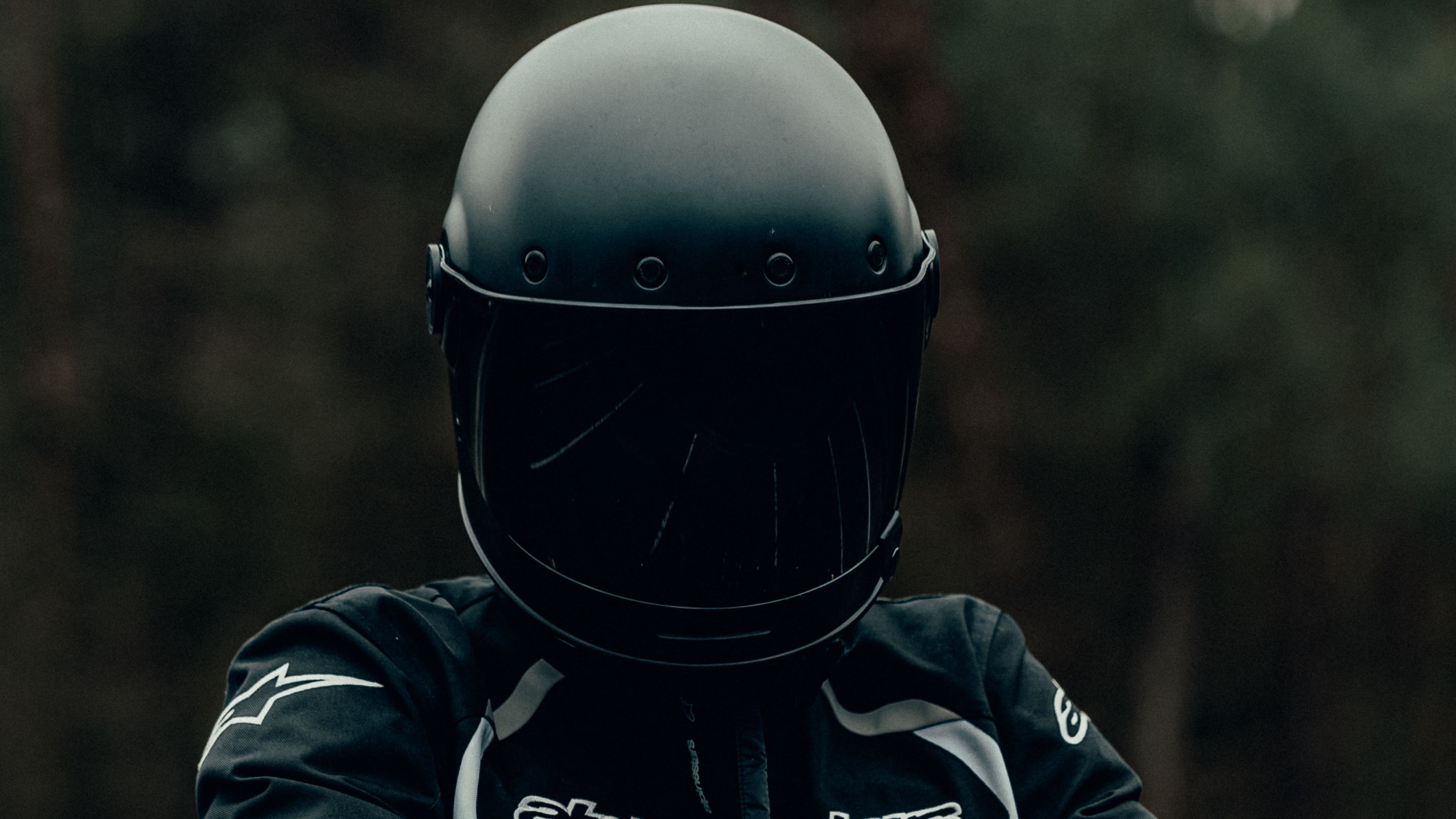 motorcyclist, helmet, steering wheel, motorcycle, 4k, HD Wallpaper