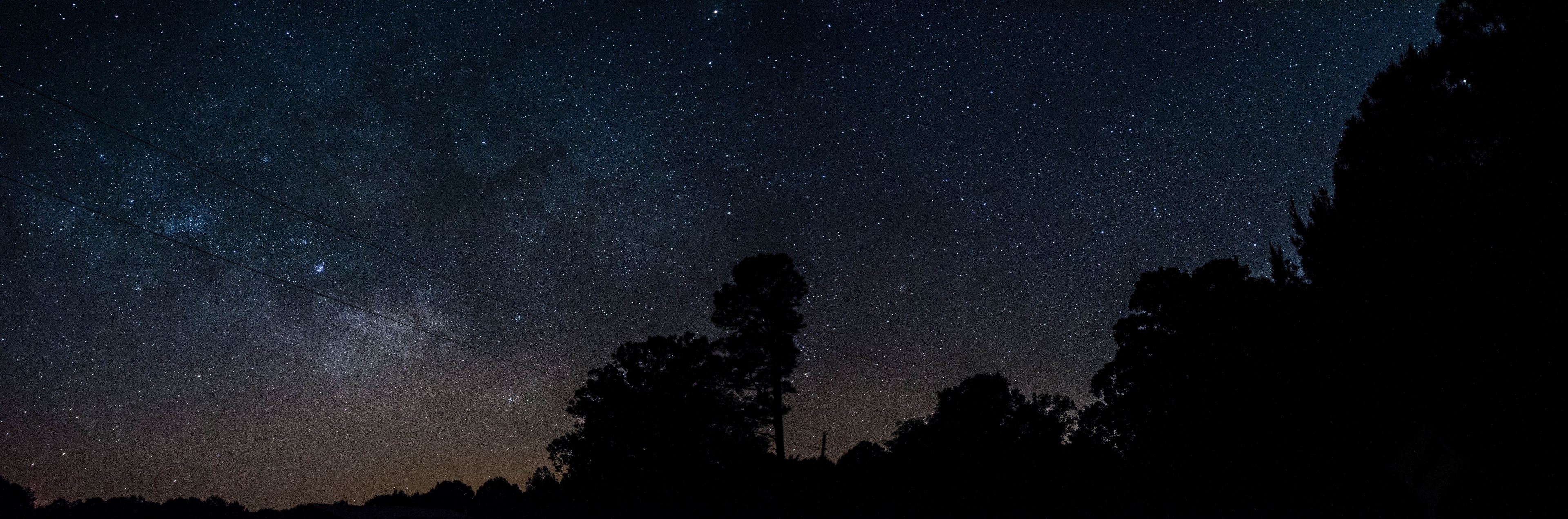 star night sky and silhouette 4k, HD Wallpaper