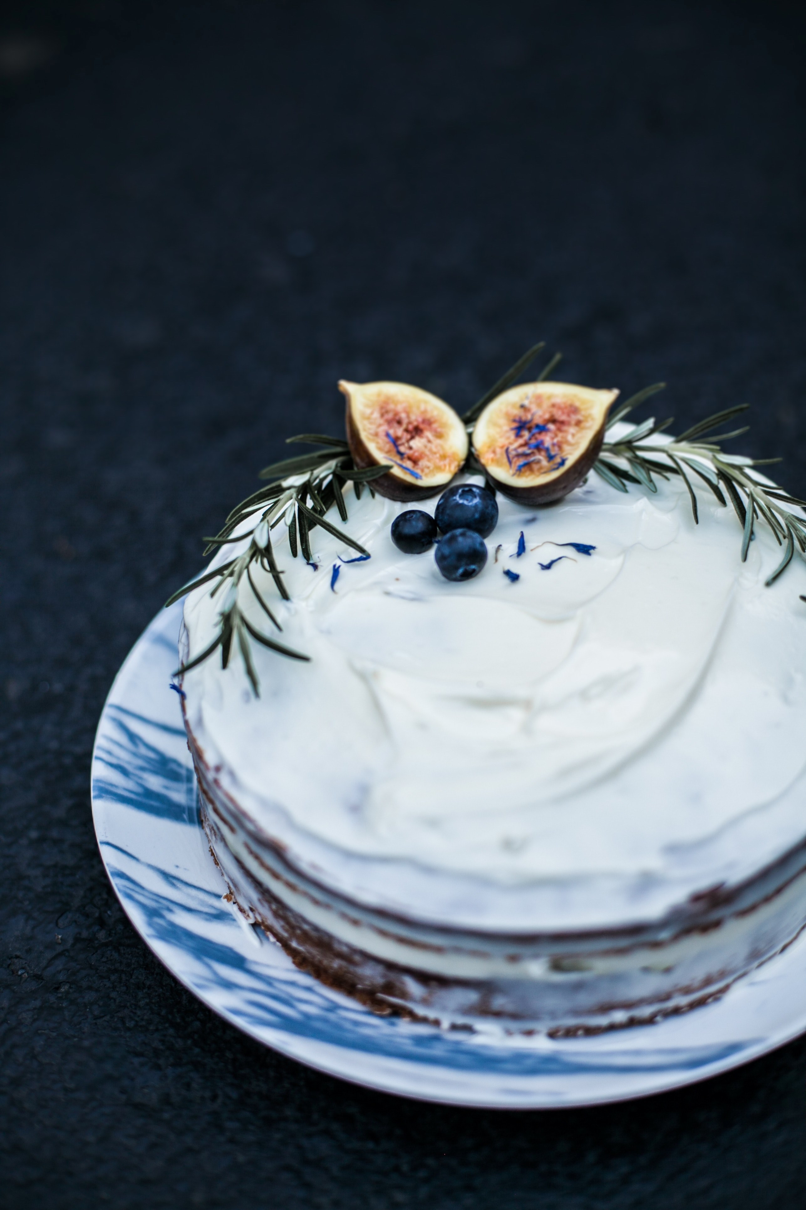 cake frosting blueberry and fig hd, 4k, Phone HD Wallpaper