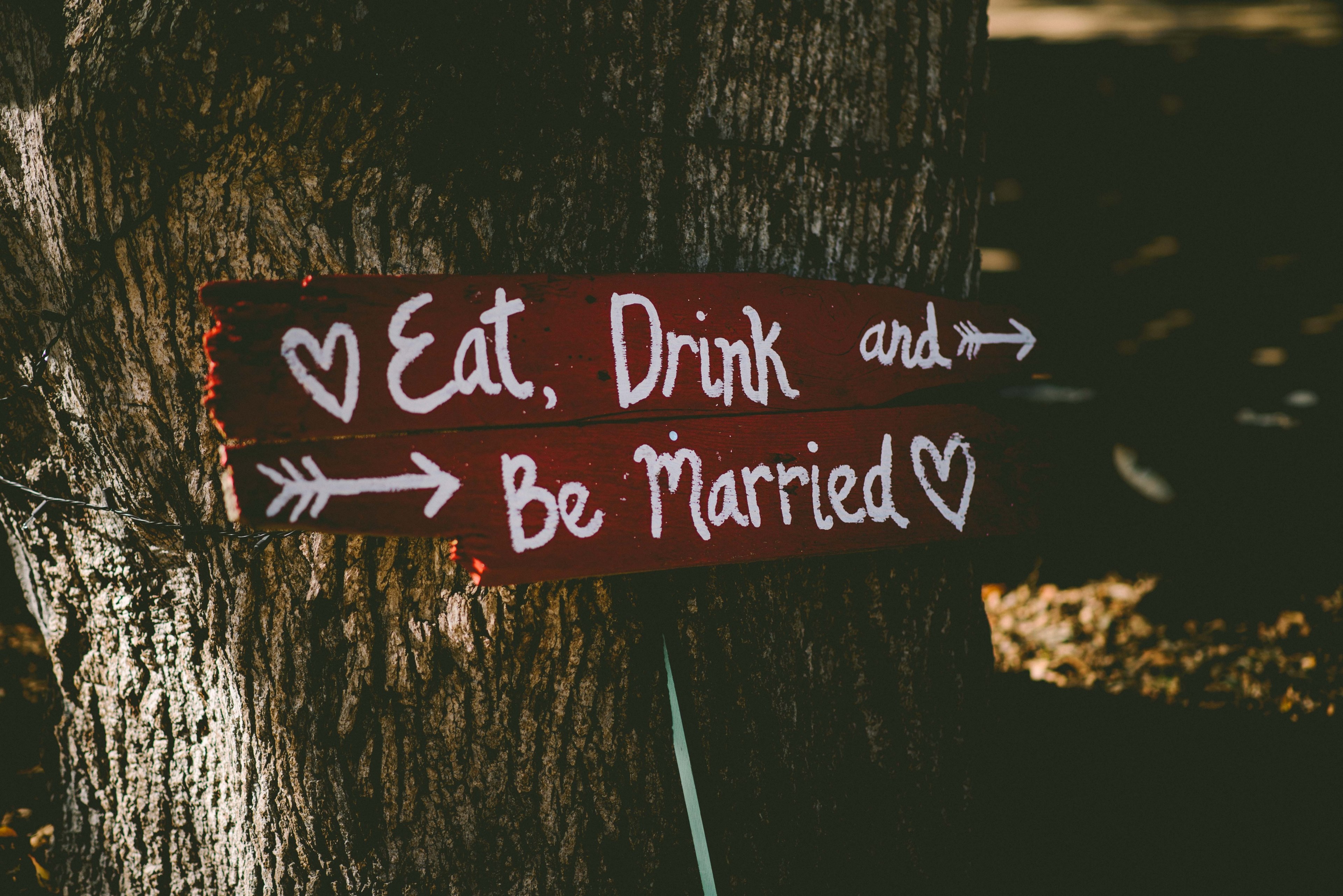 eat drink and be married sign 4k, HD Wallpaper