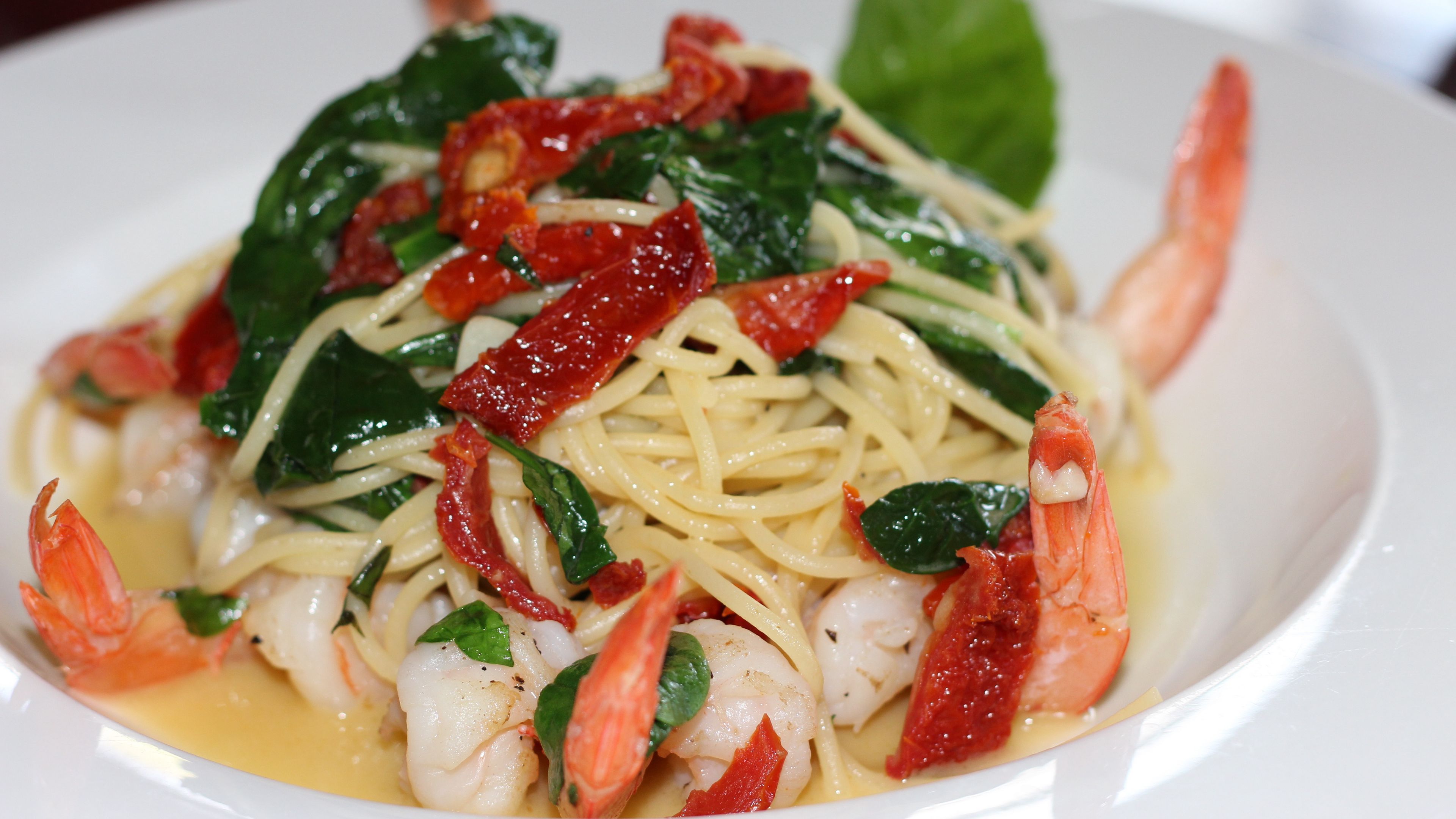 pasta, shrimp, sauce, 4k, HD Wallpaper
